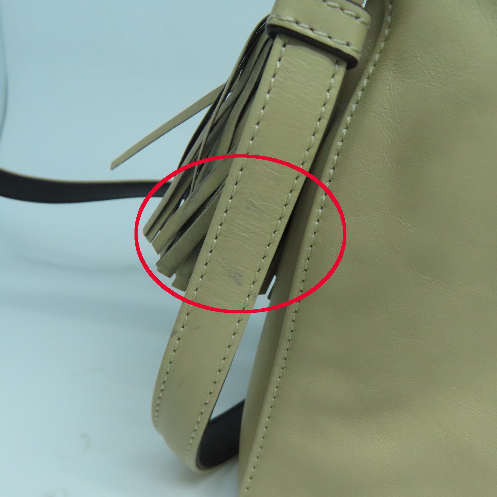 LOEWE 【激減優惠】牛皮皮革Shoulder Bag銀扣肩背袋杏色