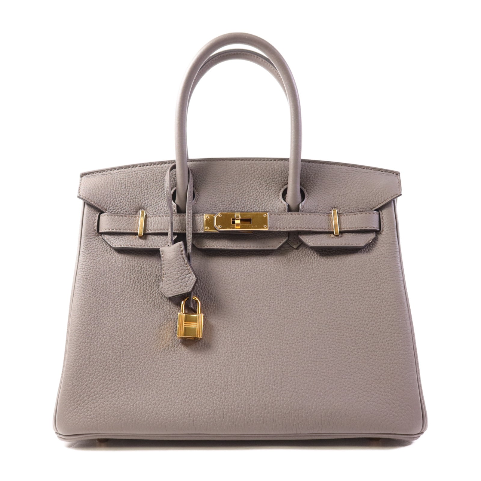 HERMES Togo皮革Birkin 30金扣手挽袋Etain