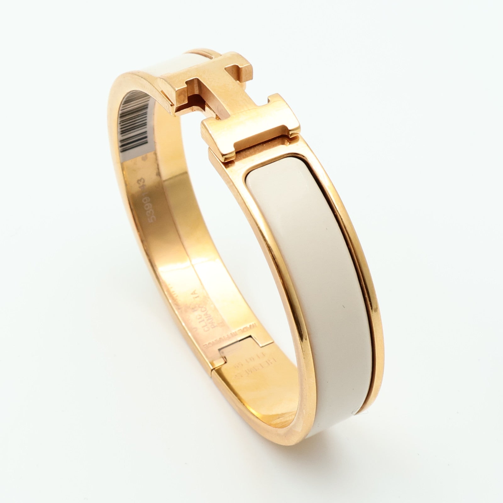 HERMES 金屬/琺瑯Clic H Bracelet金扣手鐲