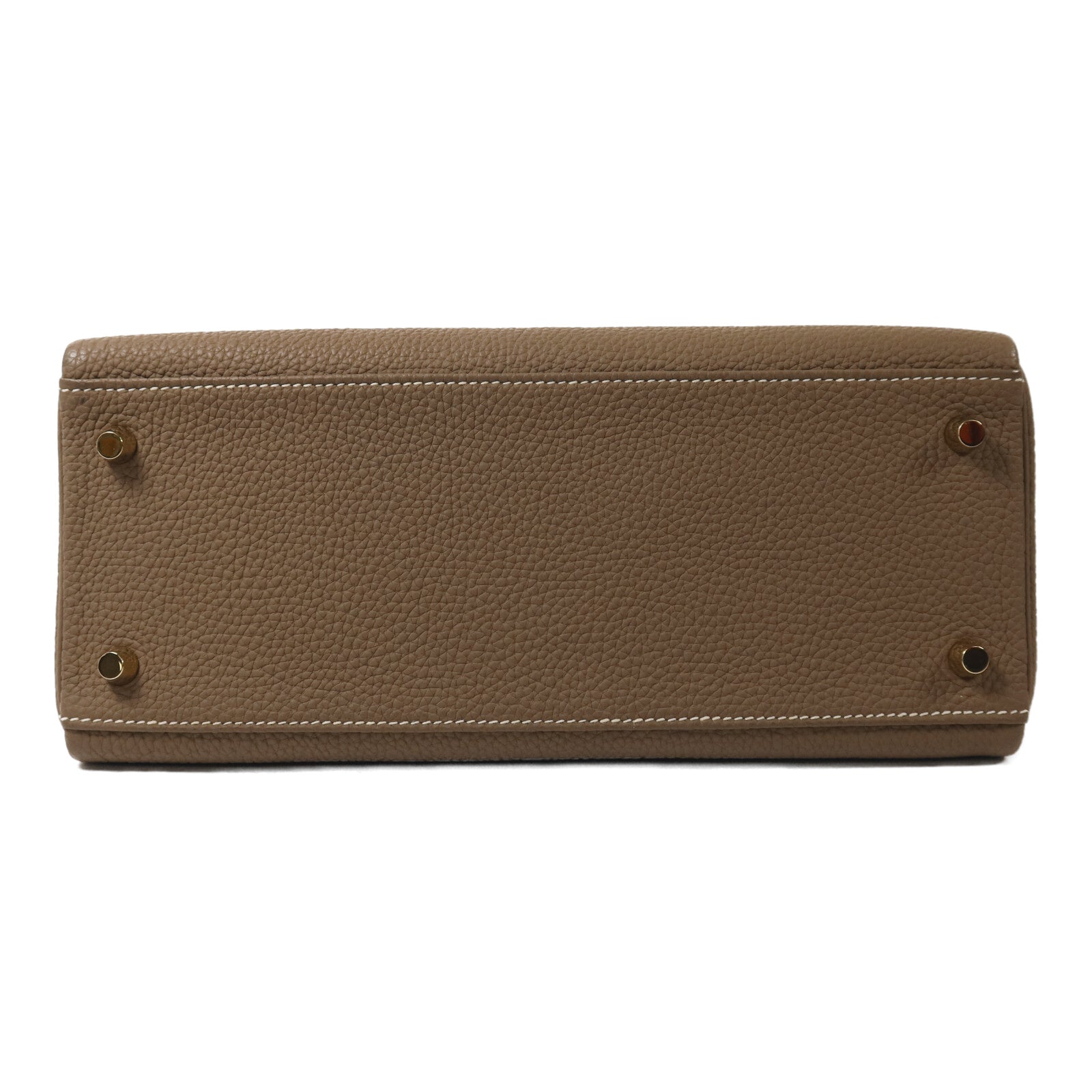HERMES Togo皮革Kelly 28金扣手挽肩背兩用袋Etoupe