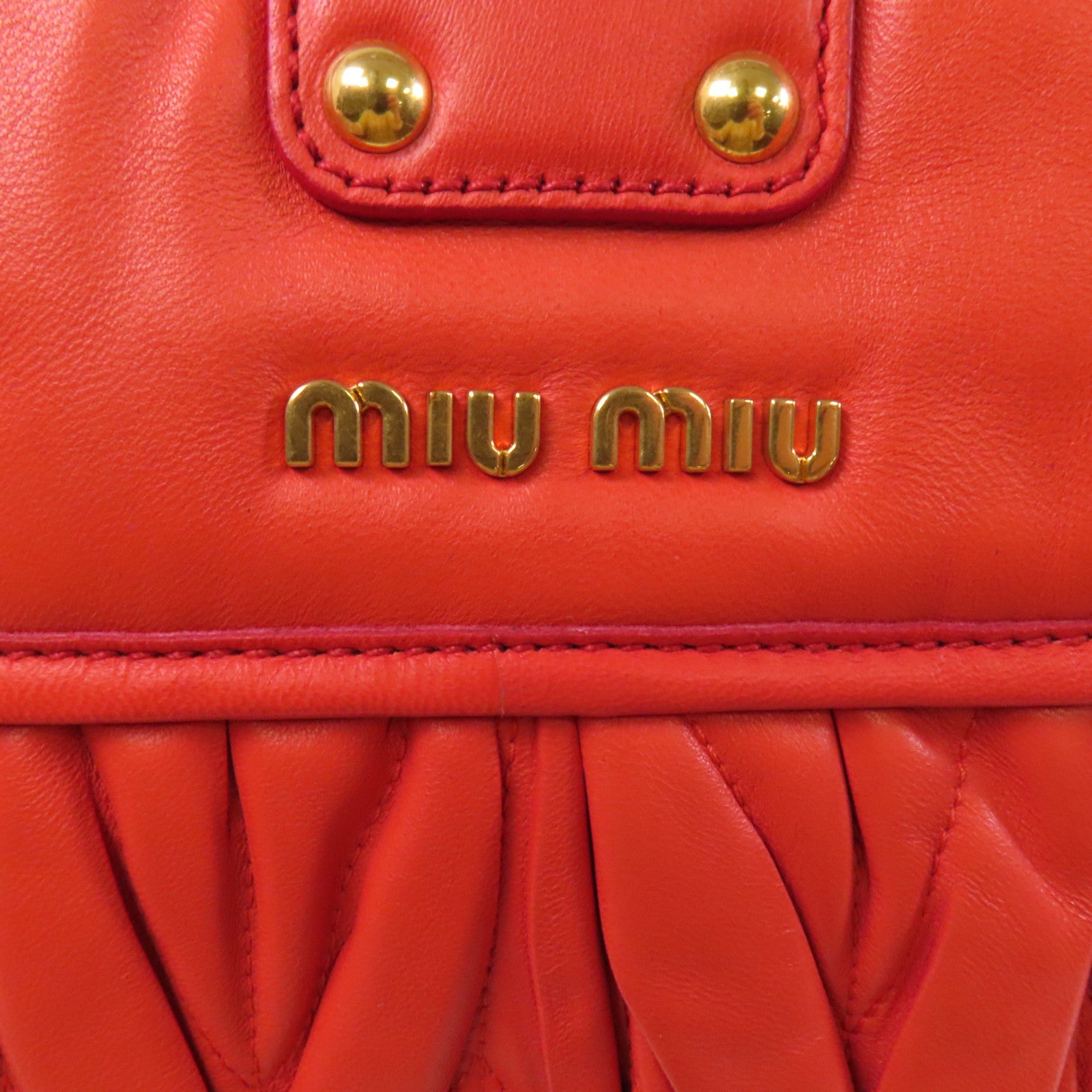 Miu Miu 牛皮皮革2Way Shoulder Bag金扣手挽肩背兩用袋