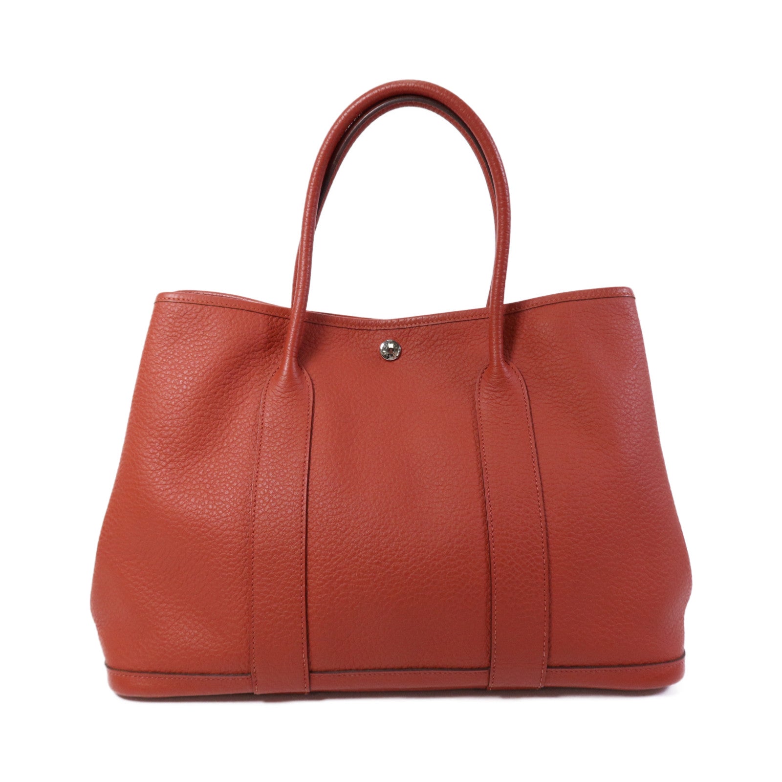 HERMES Negonda皮革Garden Party PM銀扣手挽袋sanguine