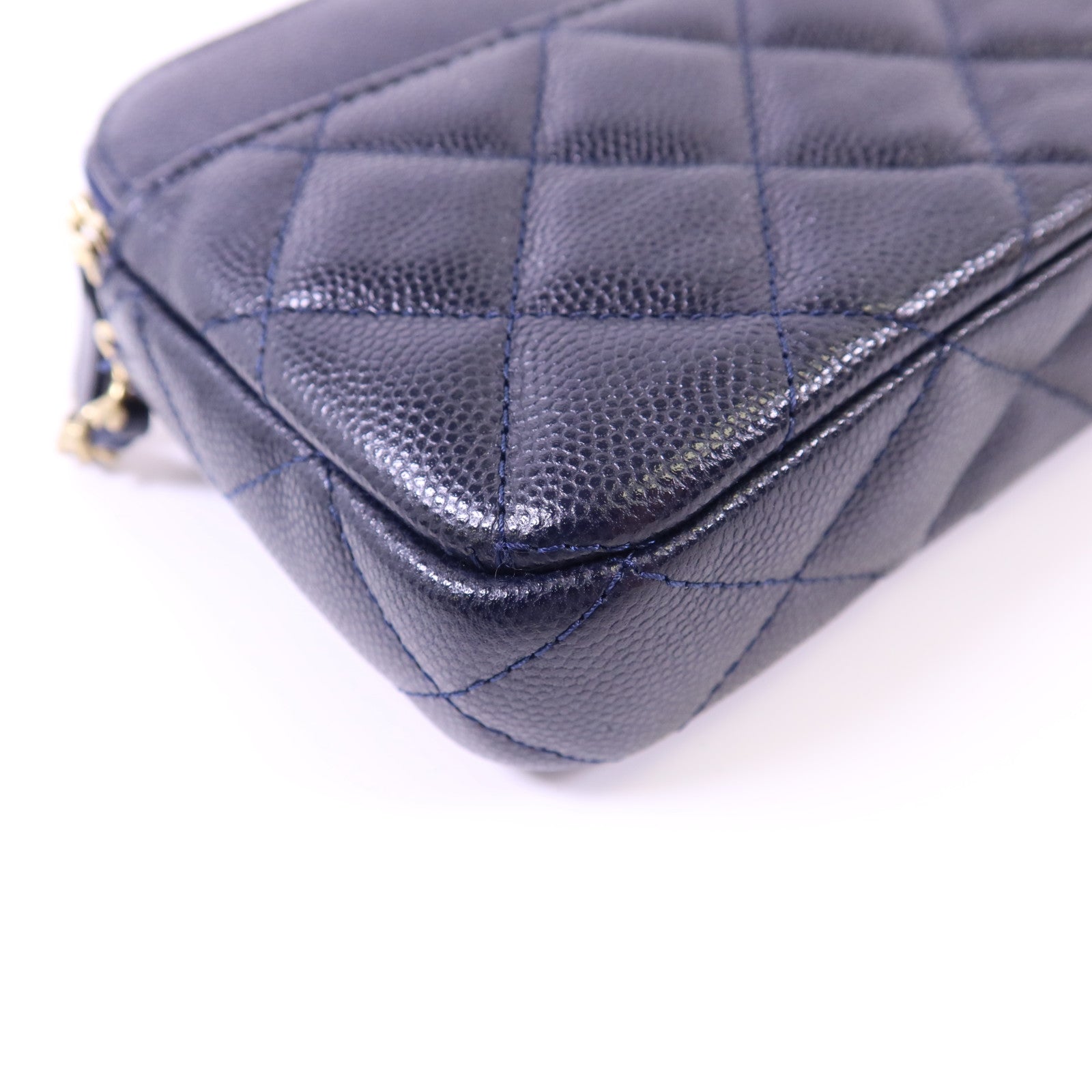 CHANEL 牛皮皮革Chain Shoulder Bag金扣鏈帶肩背袋