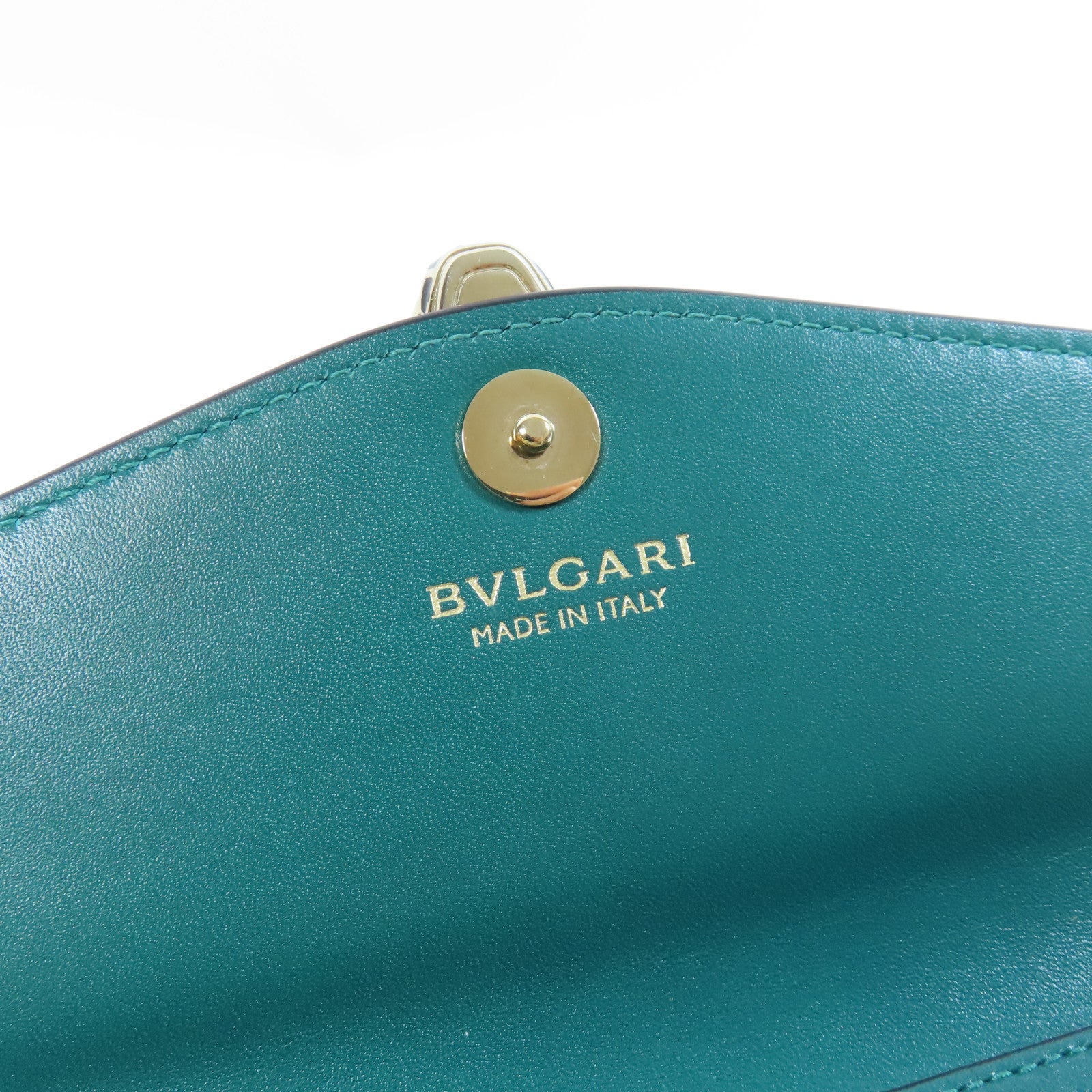 BVLGARI 【激減優惠】牛皮皮革Sperpenti Forever金扣鏈帶肩背袋綠色