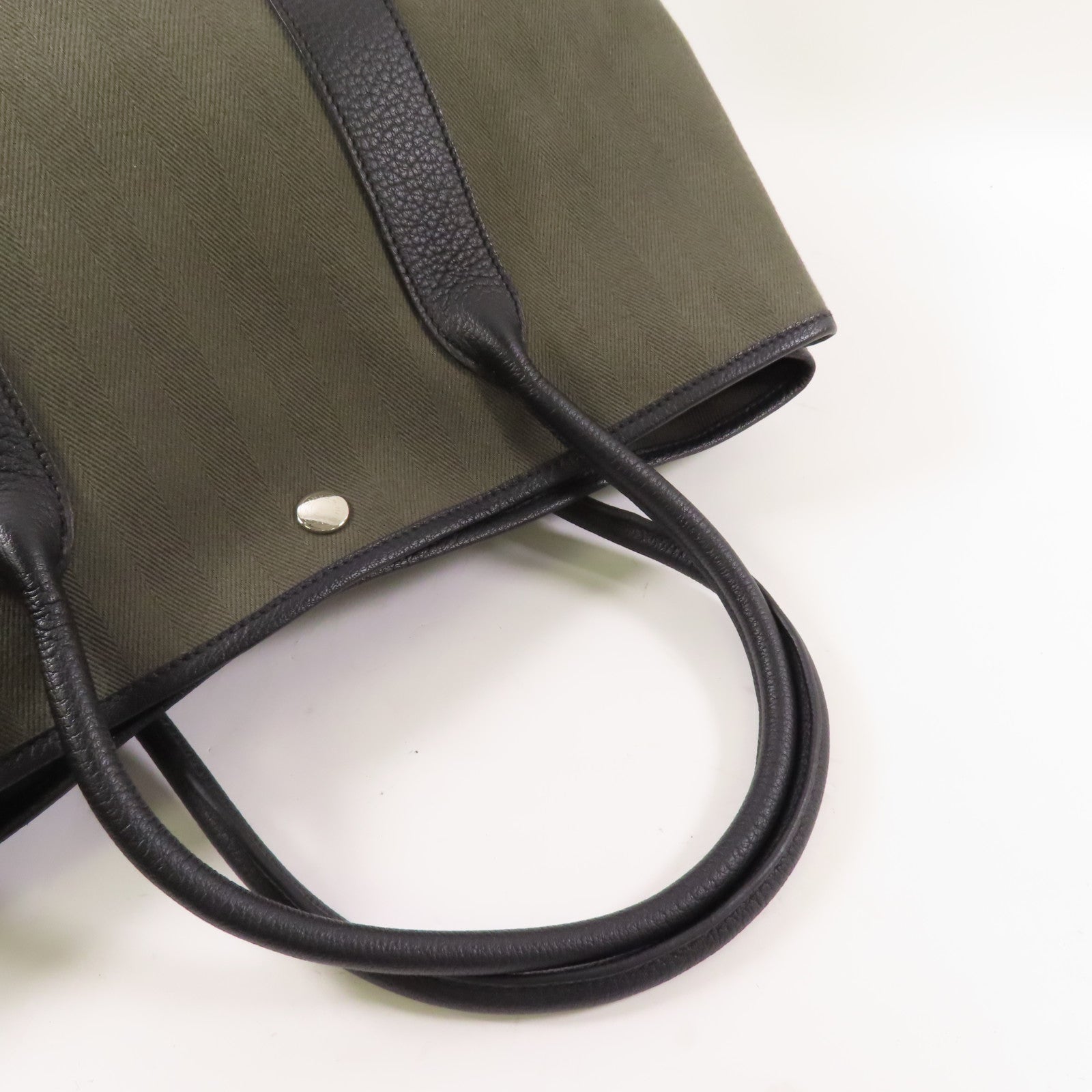 HERMES 帆布Garden Party PM手挽袋Green