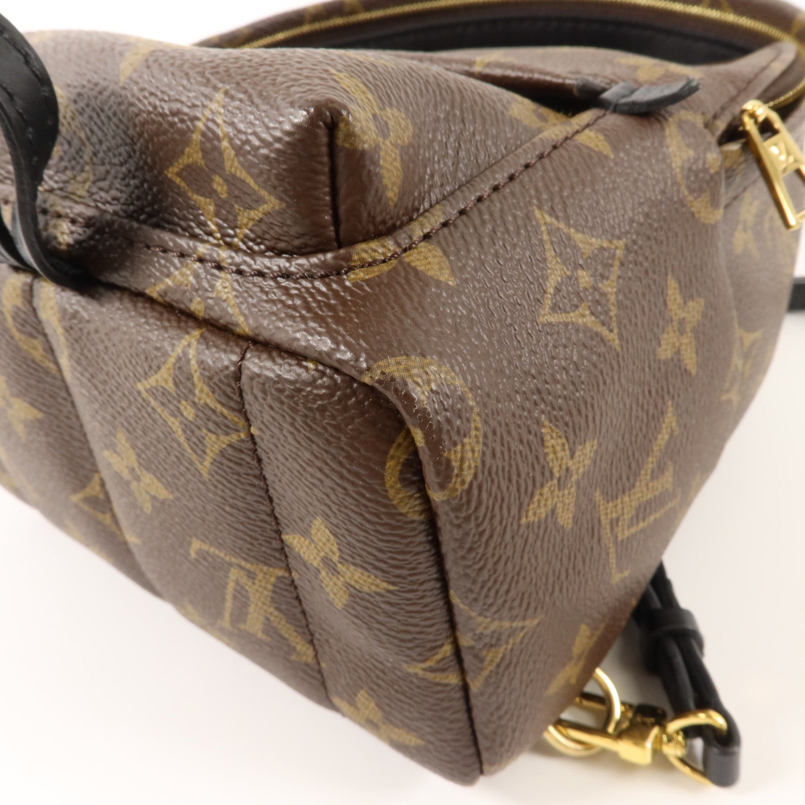 LOUIS VUITTON Monogram Palm Springs金扣背包棕色