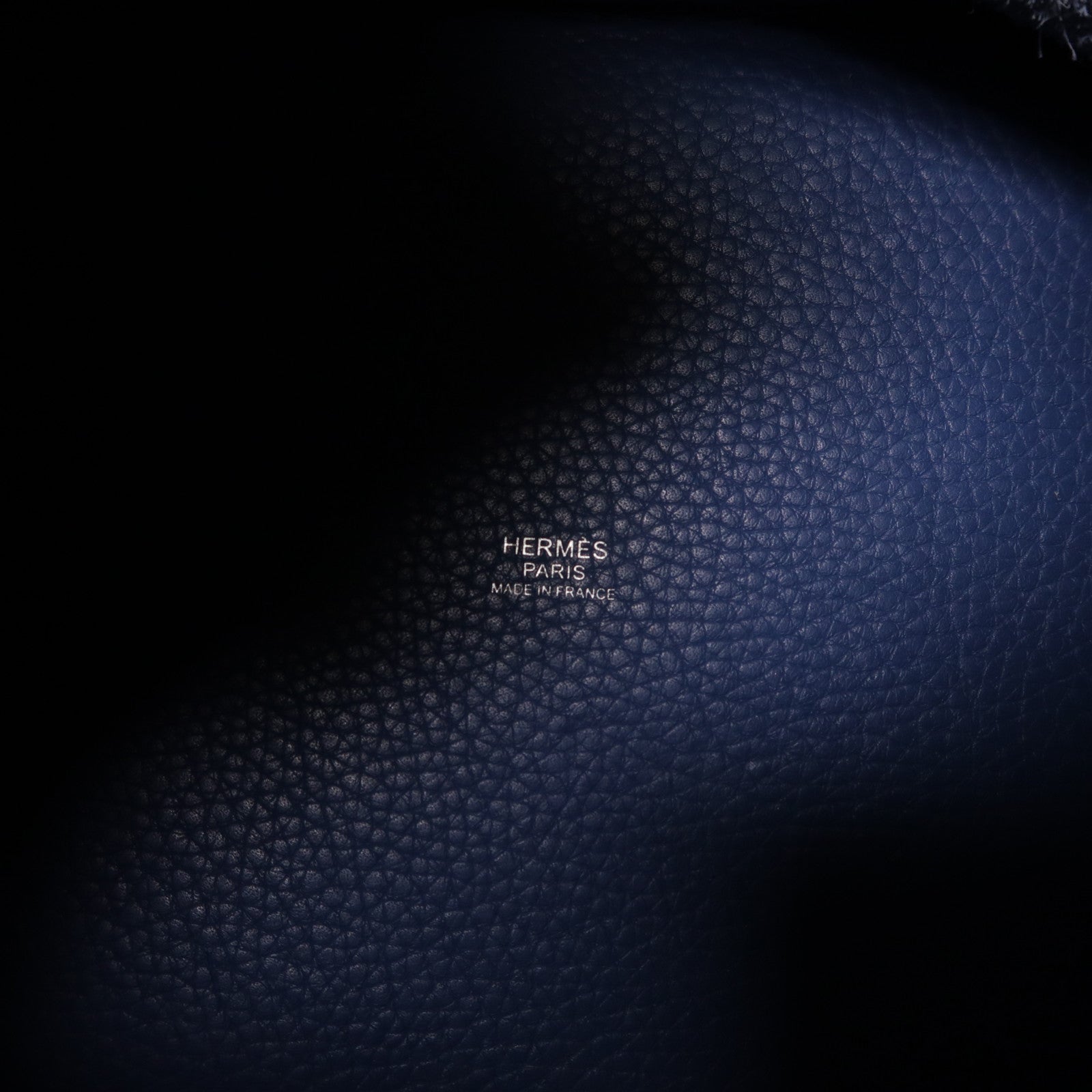 HERMES Clemence皮革Picotin MM銀扣手挽袋深海藍色