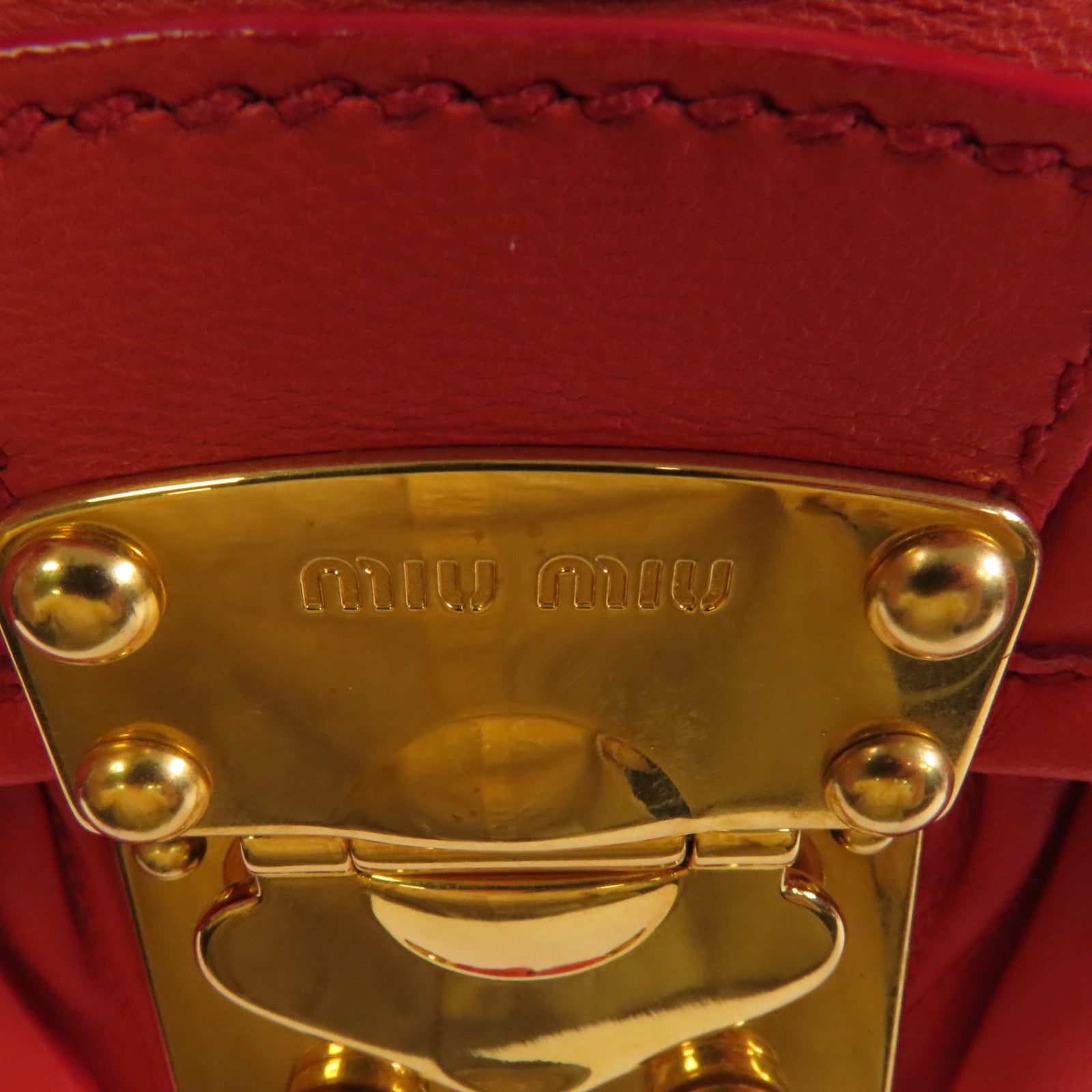 Miu Miu 牛皮皮革2Way Shoulder Bag金扣手挽肩背兩用袋