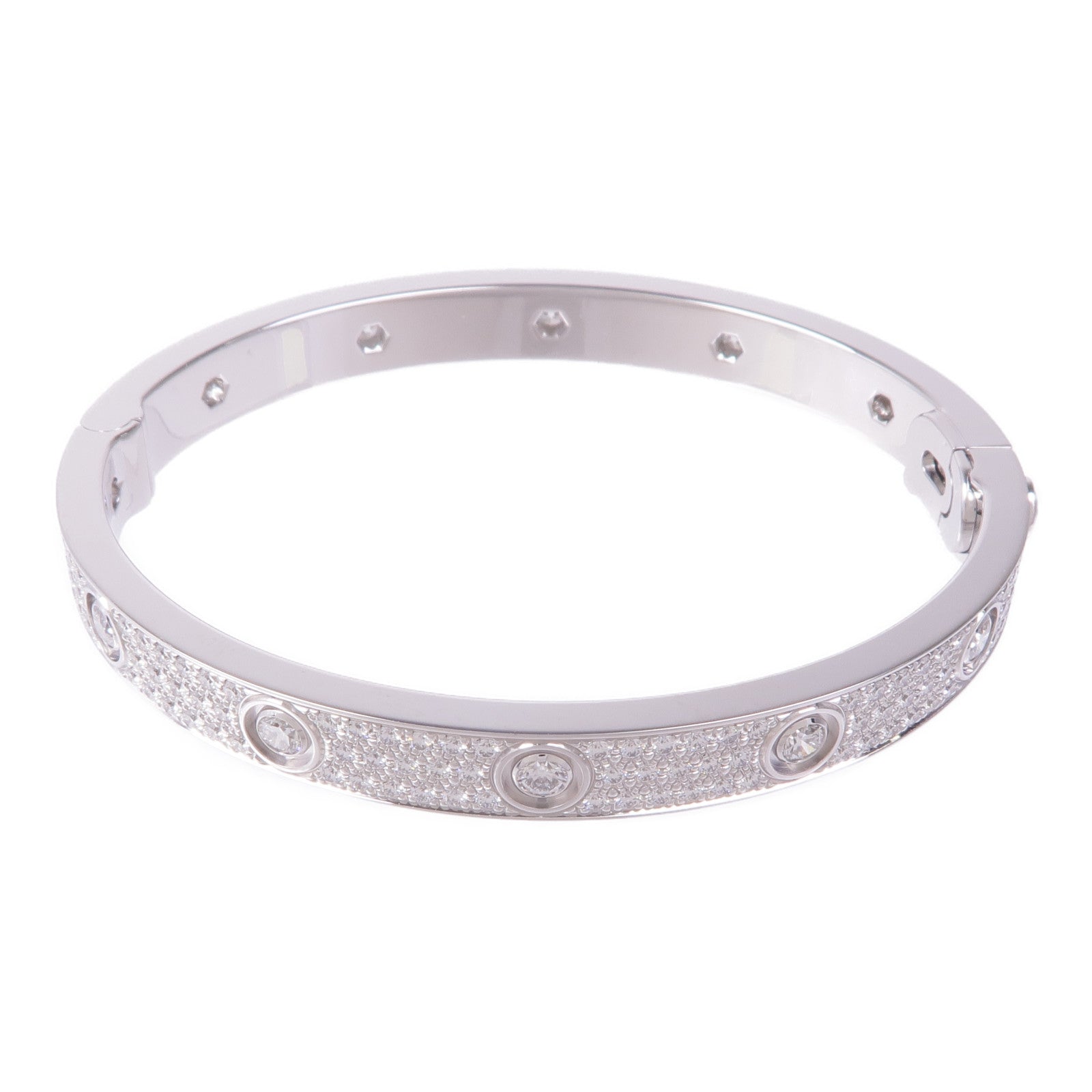 CARTIER 18K白金Love Bracelet Full Diamond鑽石手鐲Cartier#17