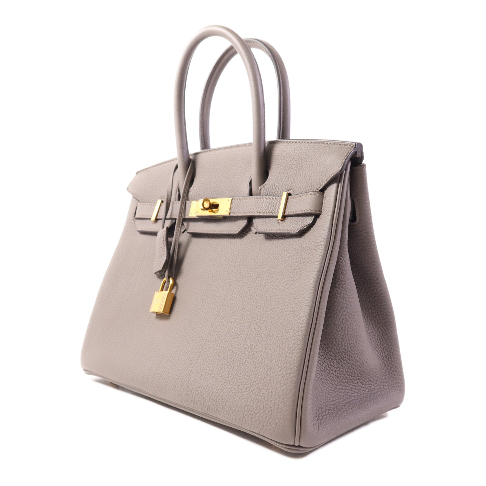 HERMES Togo皮革Birkin 30金扣手挽袋Etain