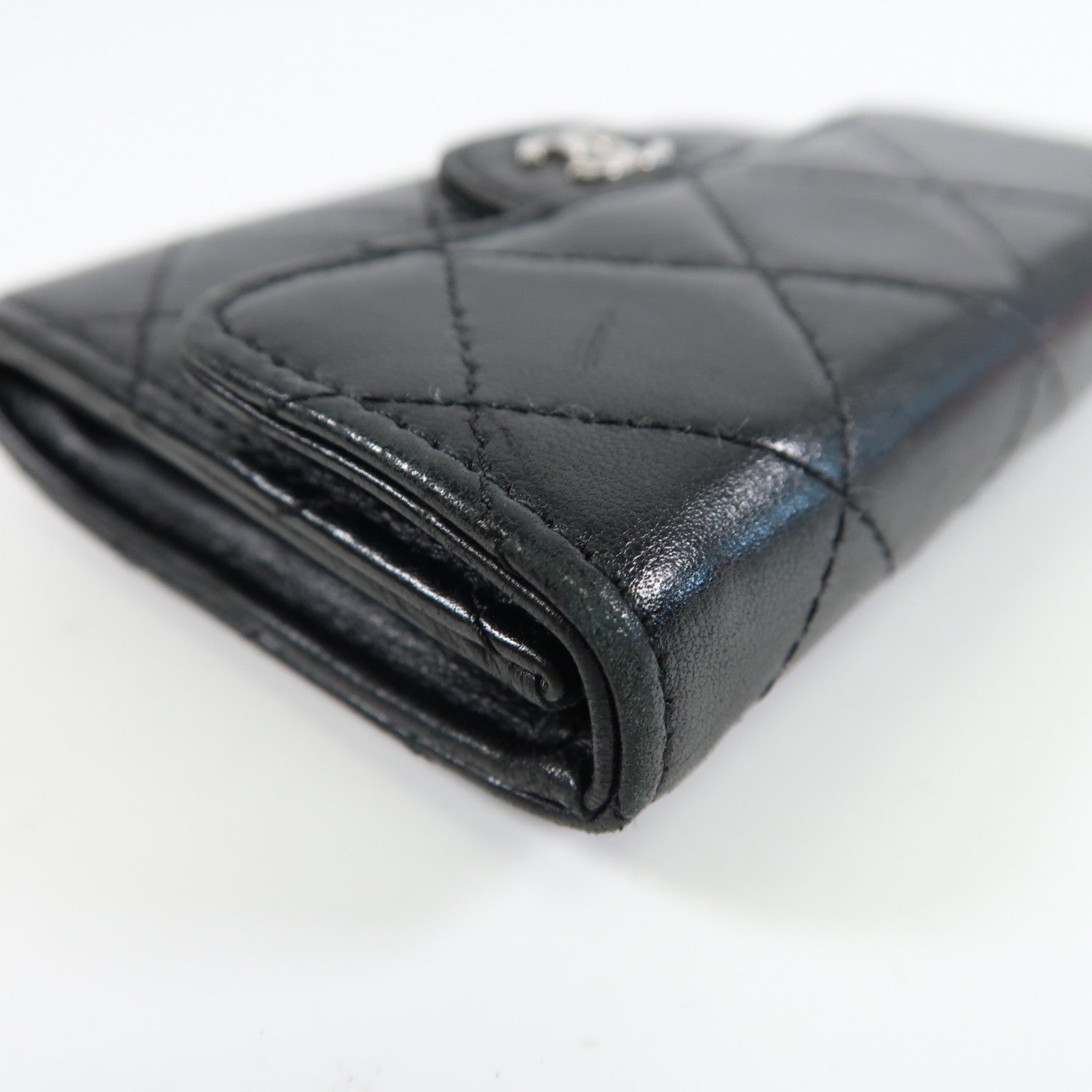 CHANEL 羊皮皮革Card case銀扣卡片套