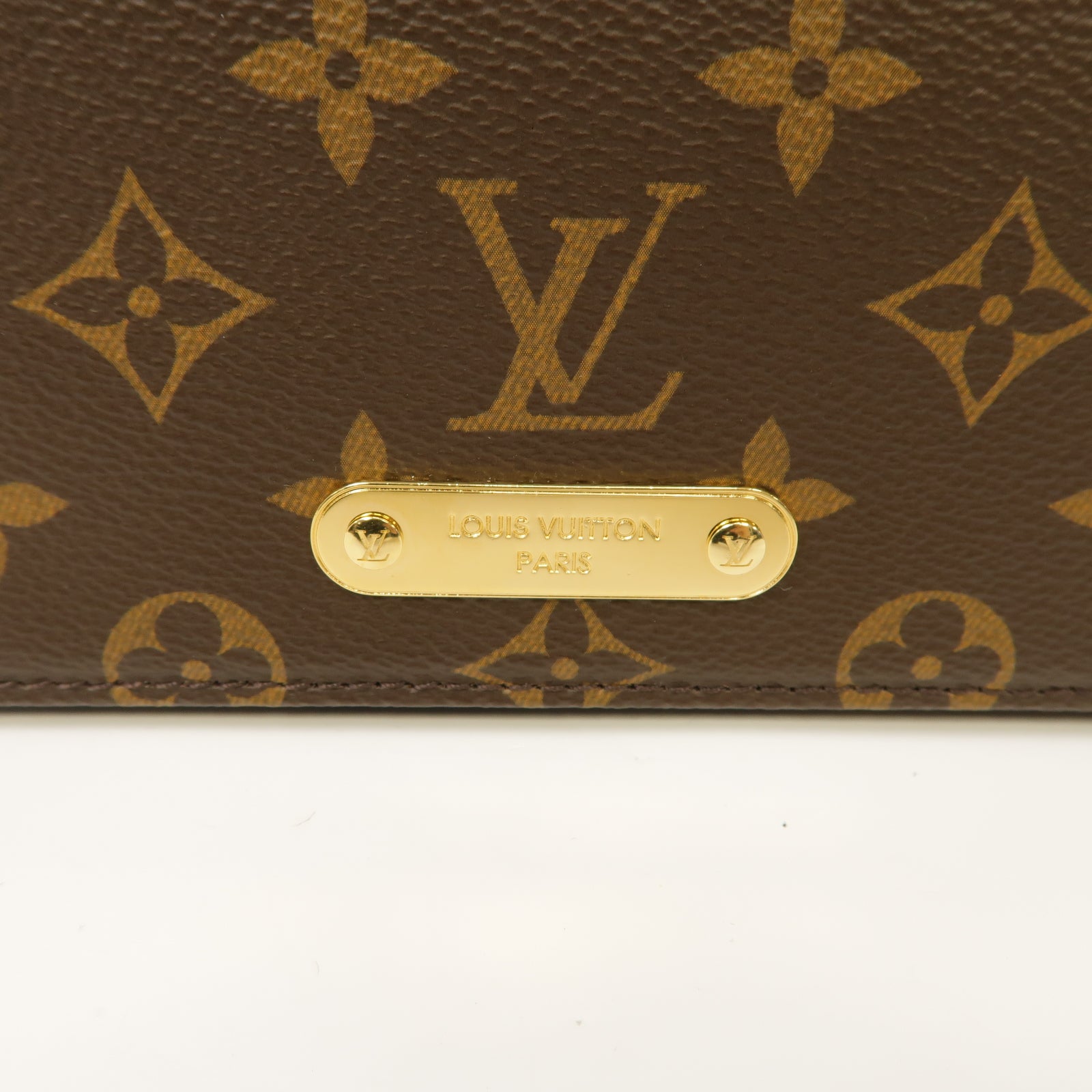 LOUIS VUITTON Monogram Lily金扣鏈帶肩背袋棕色