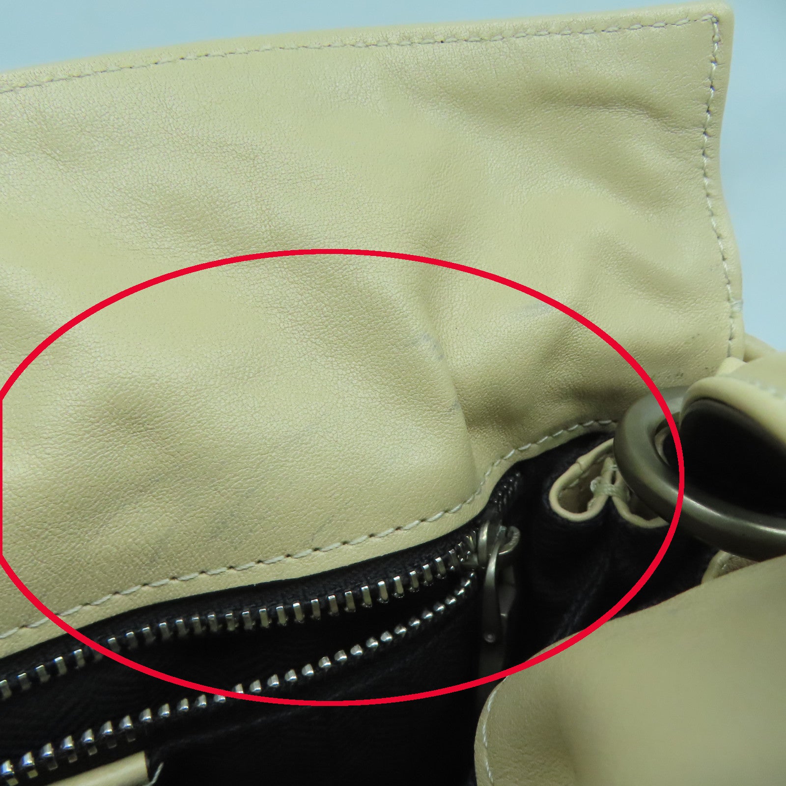 LOEWE 【激減優惠】牛皮皮革Shoulder Bag銀扣肩背袋杏色