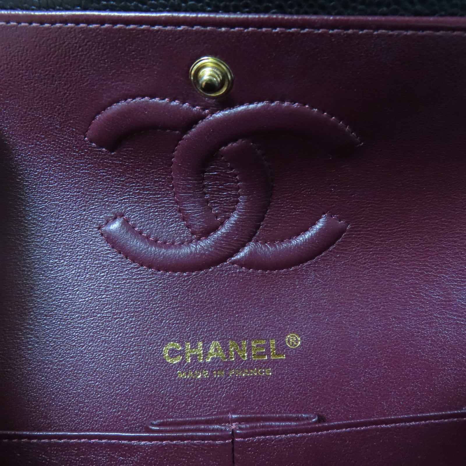 CHANEL 牛皮皮革Classic 25金扣鏈帶肩背袋