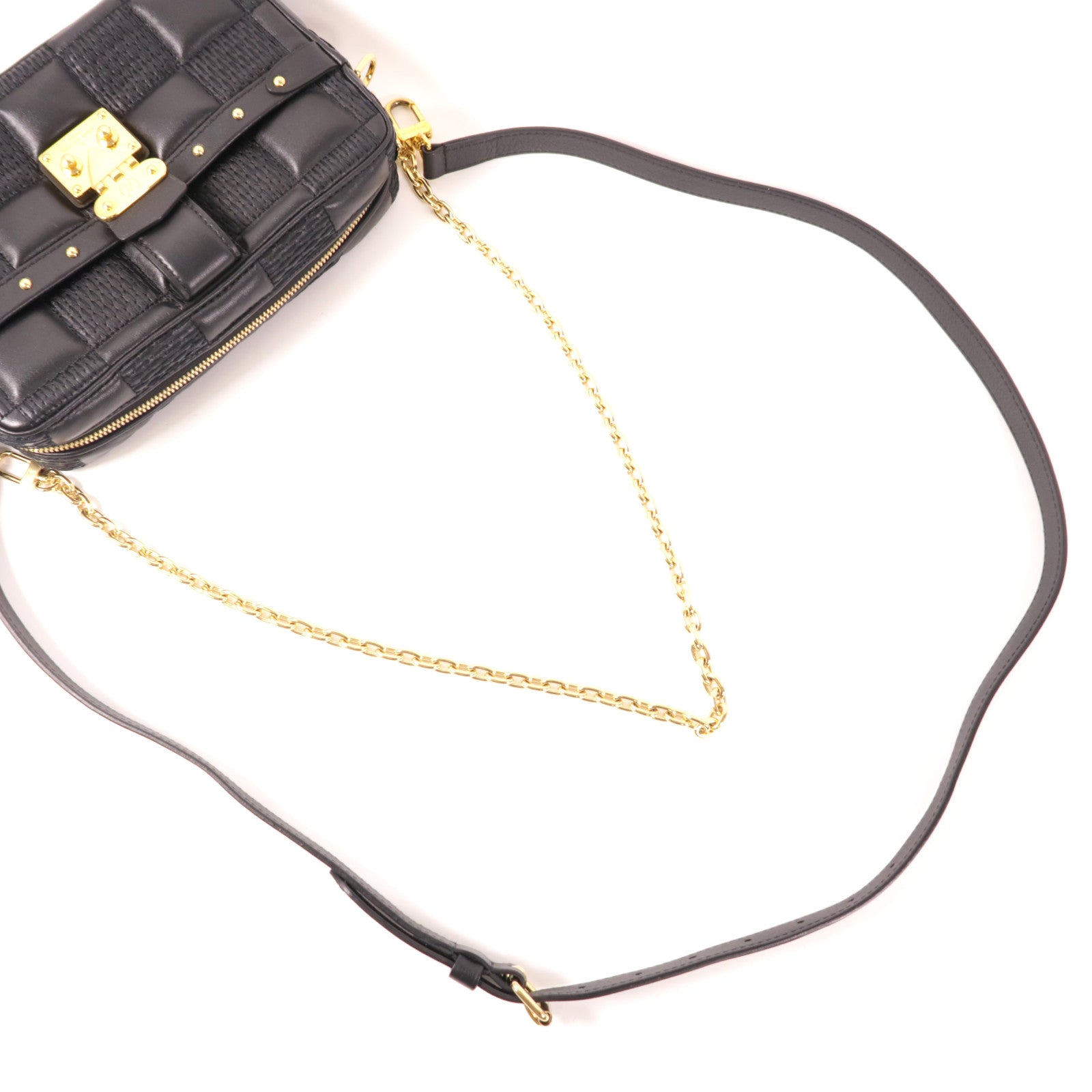 LOUIS VUITTON 羊皮皮革Troca PM金扣鏈帶肩背袋