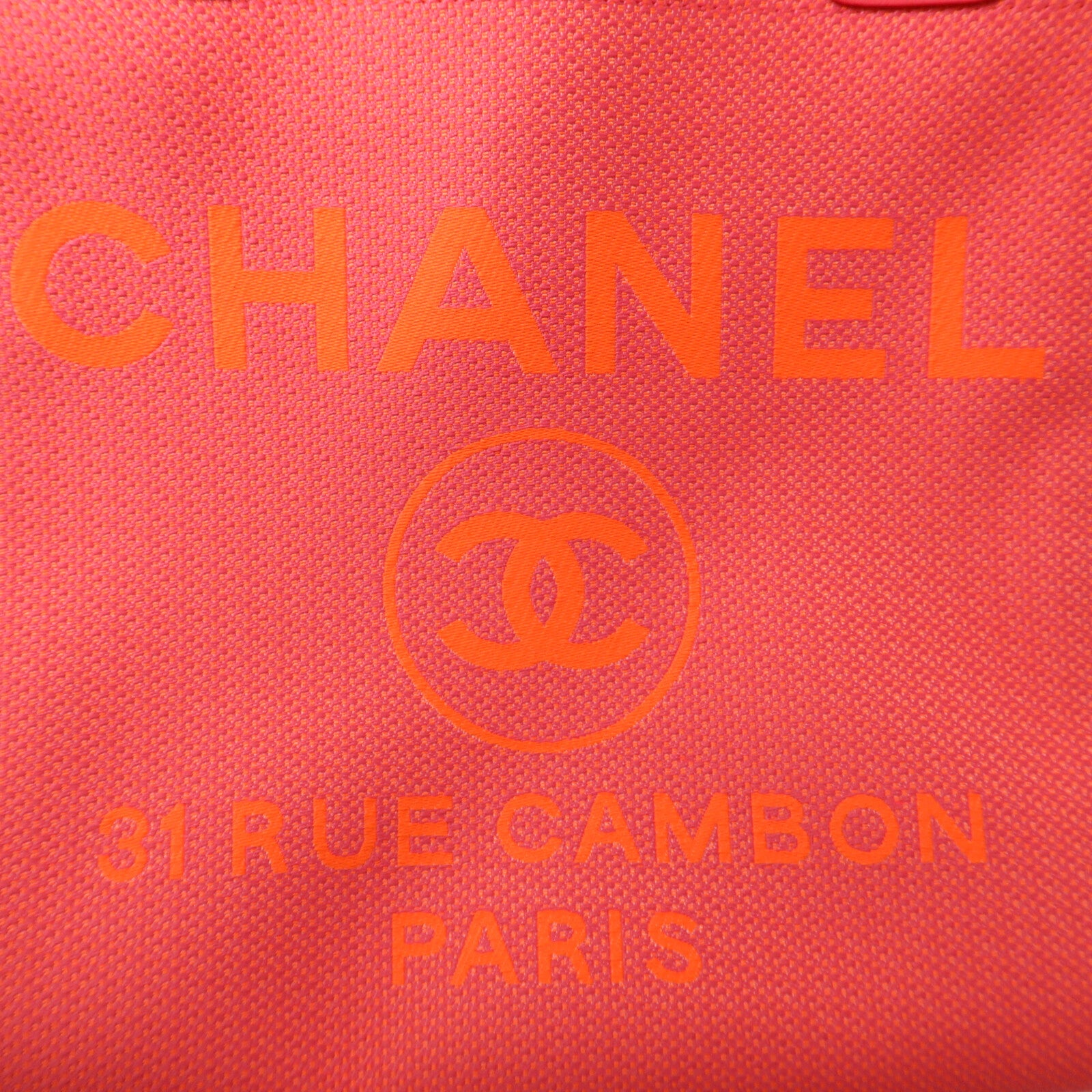 CHANEL 帆布Deauville PM Tote Bag鏈帶肩背袋