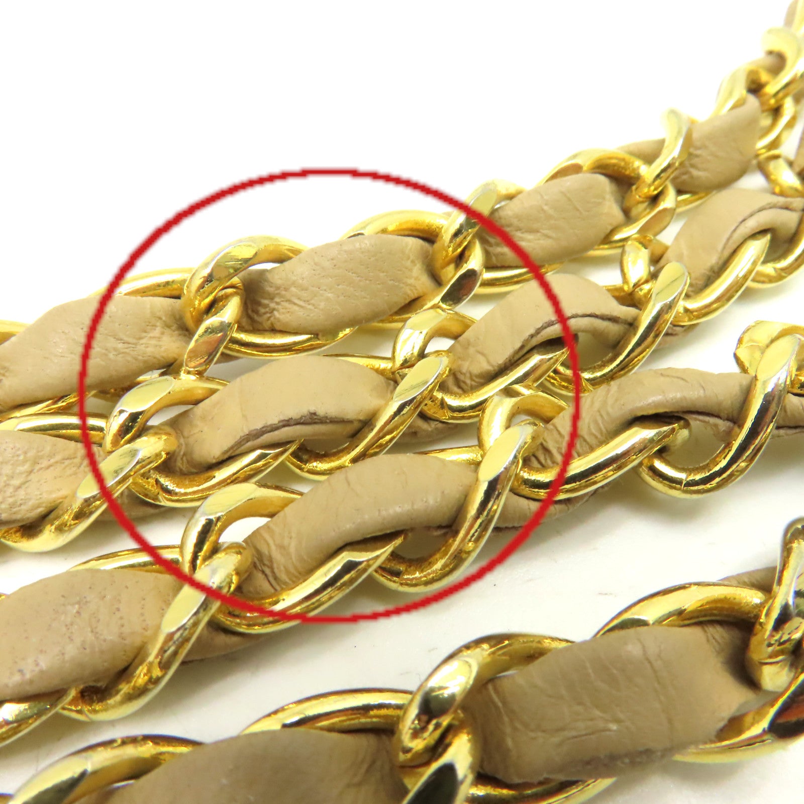 CHANEL 【激減優惠】菱格羊皮皮革Chain Shoulder Bag金扣鏈帶肩背袋杏色