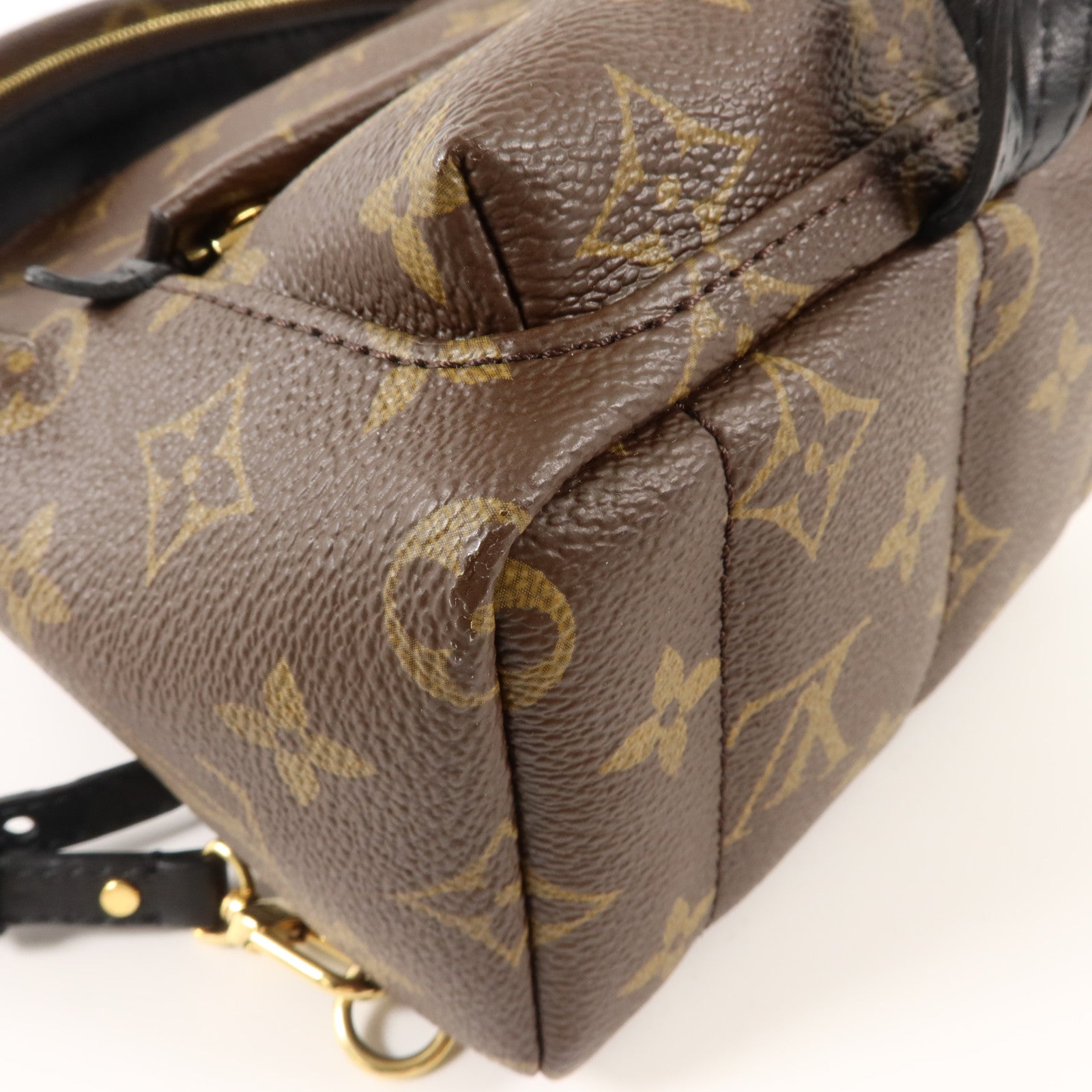LOUIS VUITTON Monogram Palm Springs金扣背包棕色