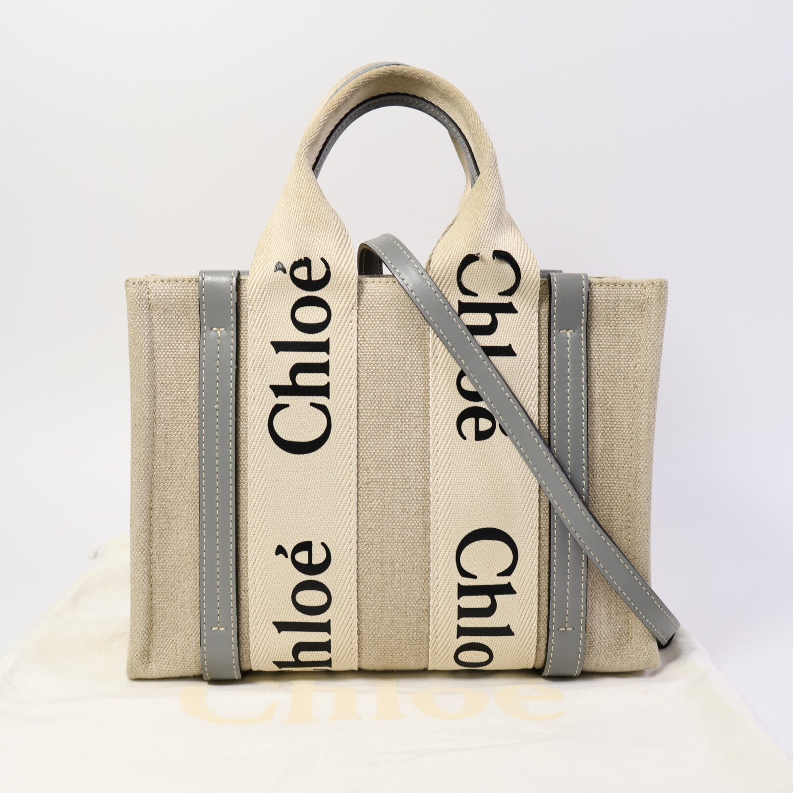 Chloe 帆布Small Woody手挽肩背兩用袋