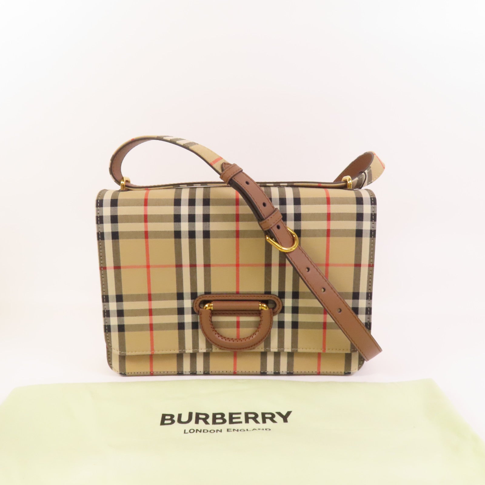 BURBERRY 牛皮皮革/帆布Shoulder Bag手挽肩背兩用袋