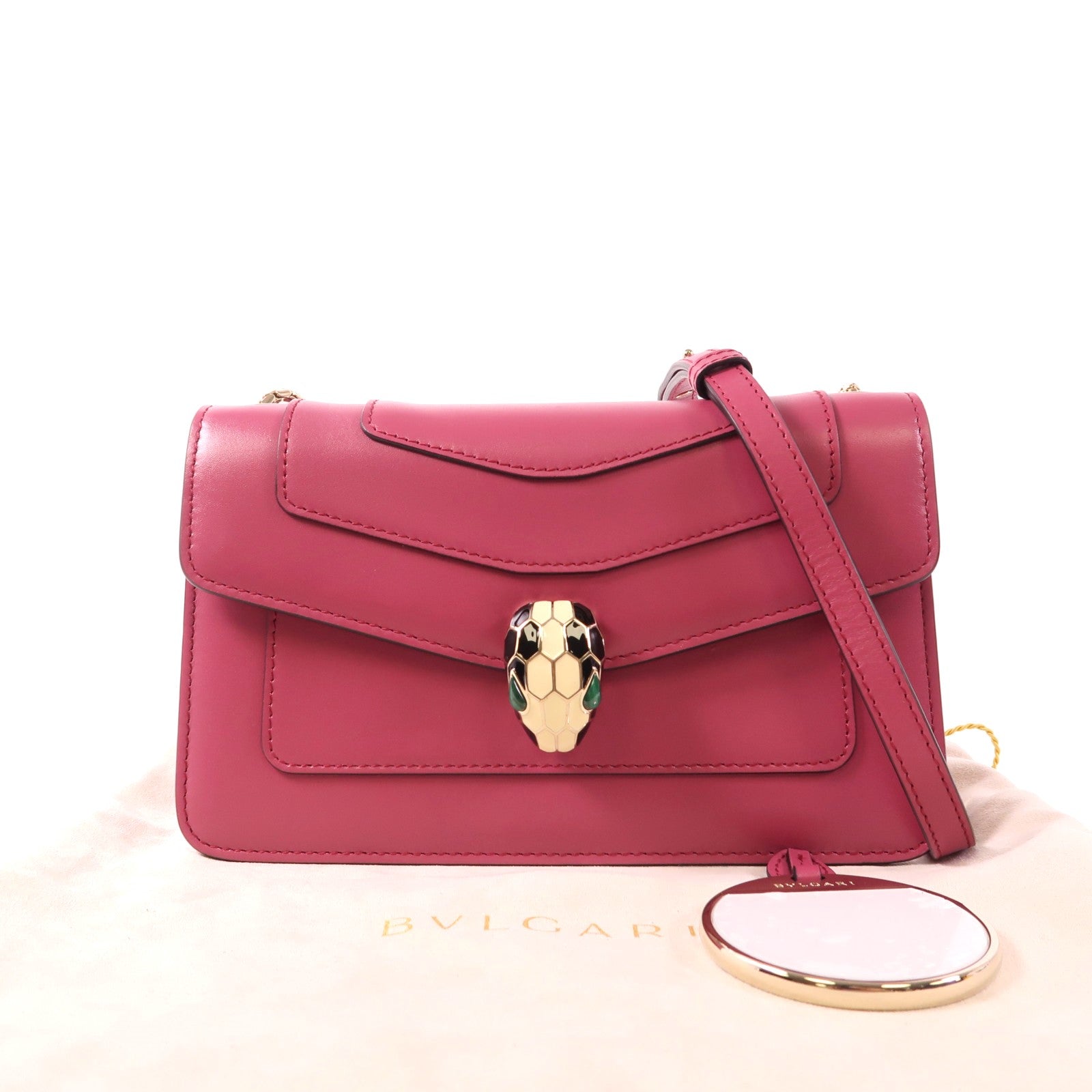 BVLGARI 牛皮皮革Serpenti Forever金扣肩背袋