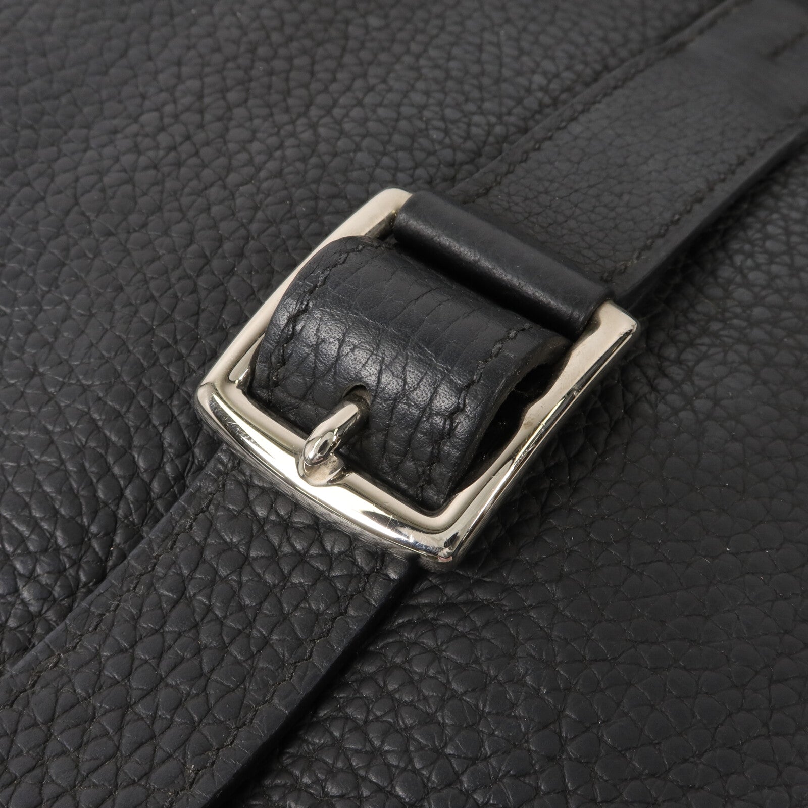 HERMES Clemence皮革Halzan 31手挽肩背兩用袋Noir