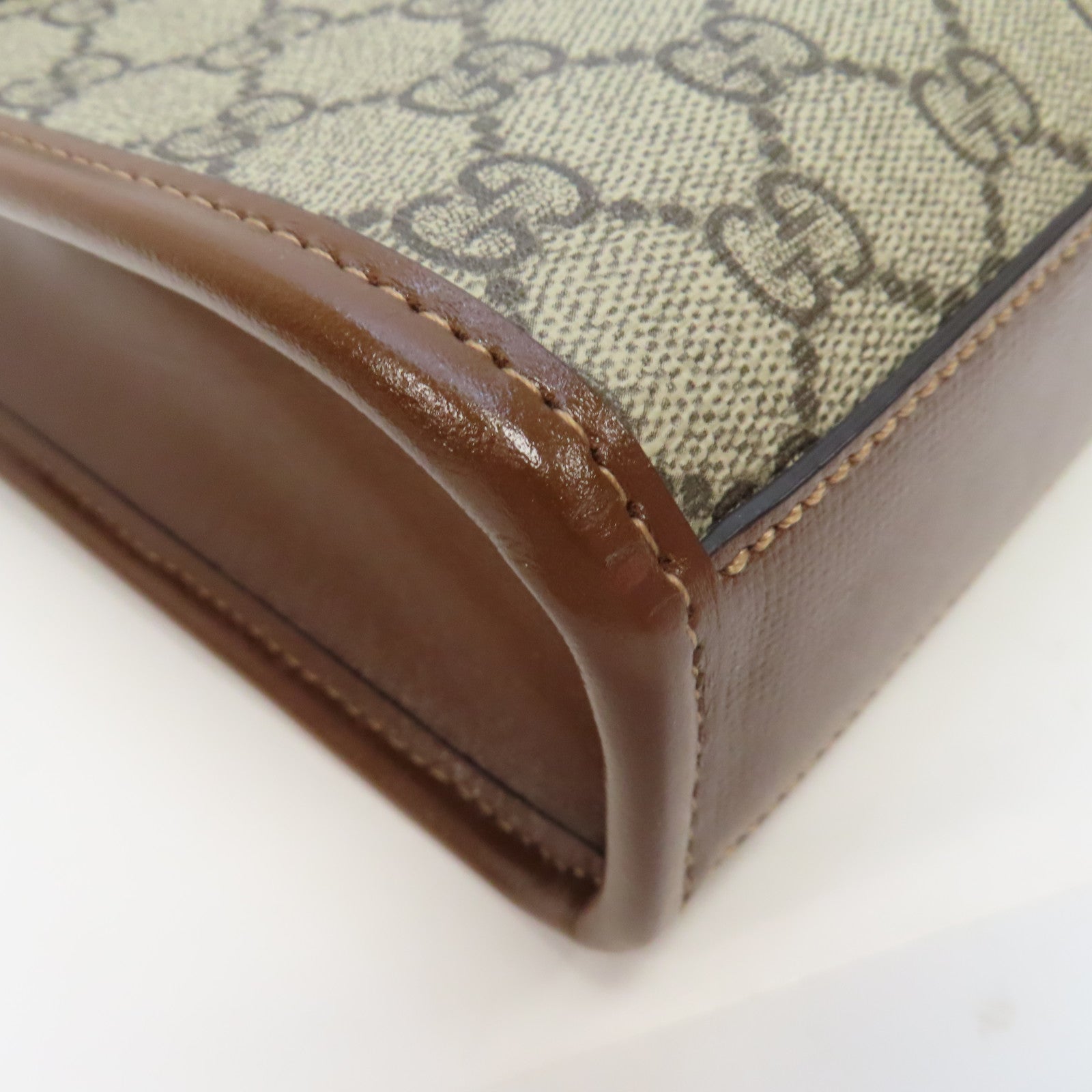 GUCCI 【激減優惠】塗層帆布Mini Tote金扣手挽肩背兩用袋啡色