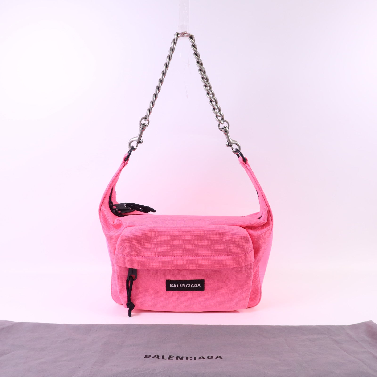 BALENCIAGA 【激減優惠】帆布Raver Bag鏈帶肩背袋