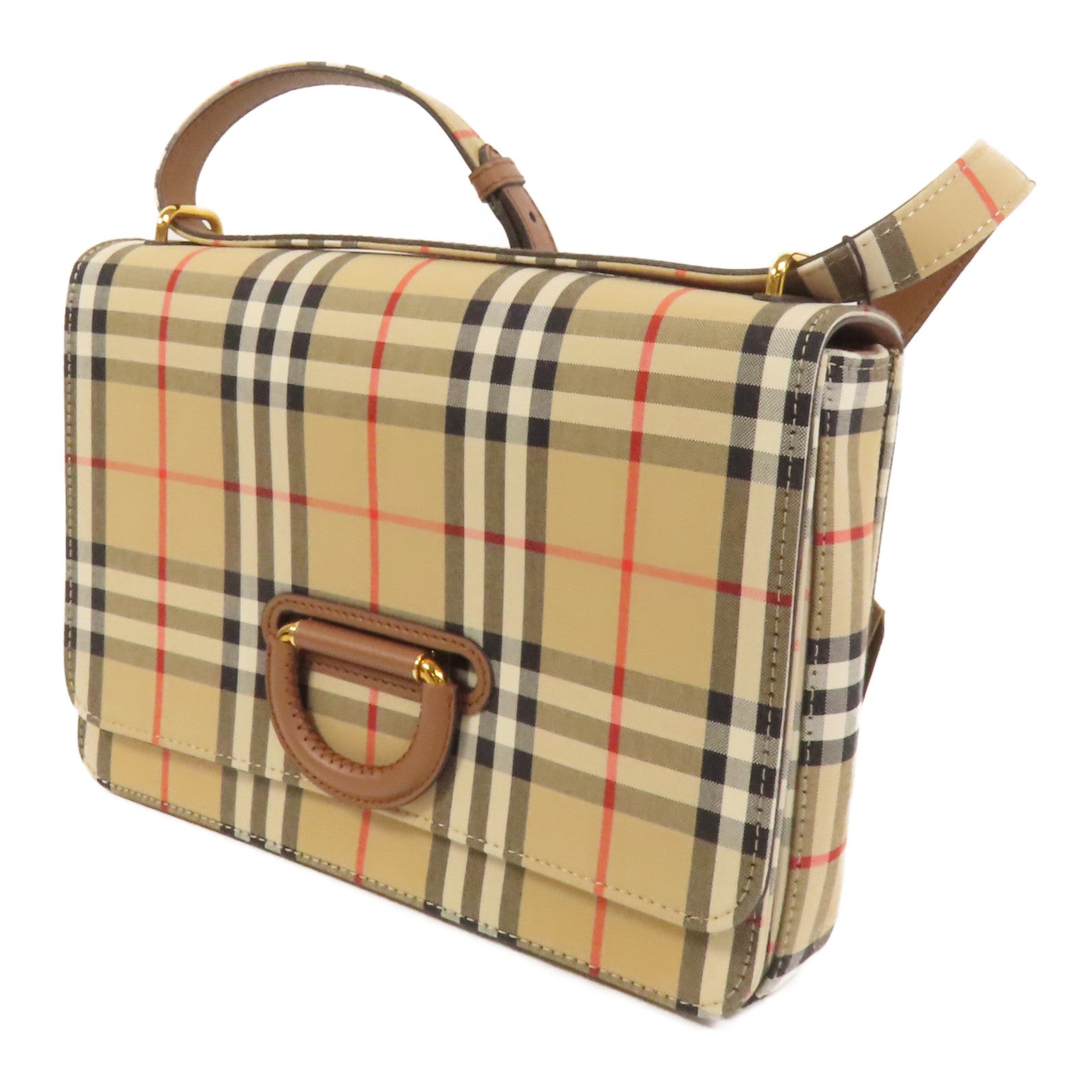 BURBERRY 牛皮皮革/帆布Shoulder Bag手挽肩背兩用袋