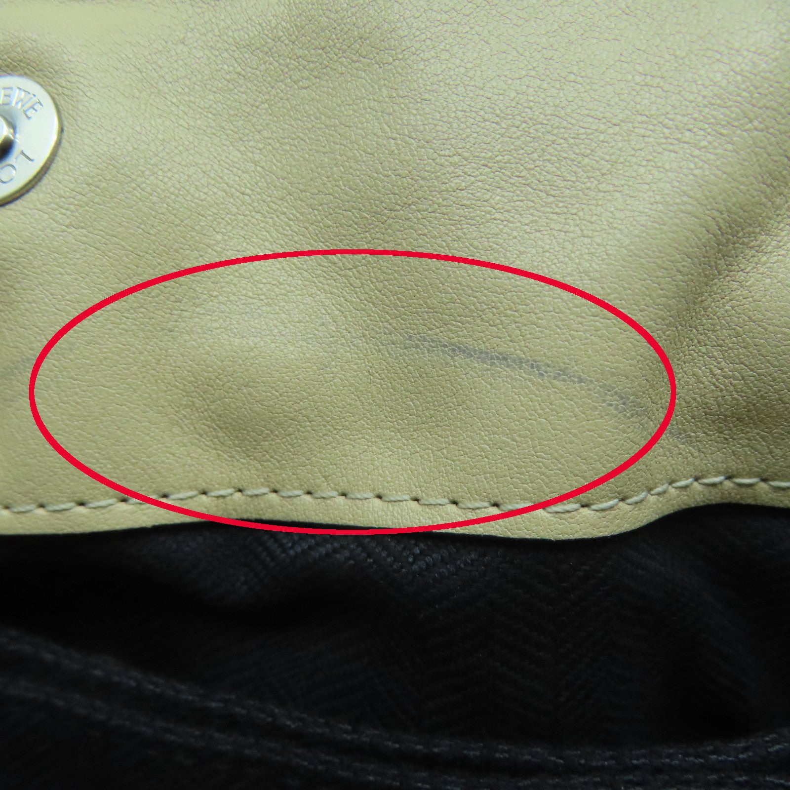 LOEWE 【激減優惠】牛皮皮革Shoulder Bag銀扣肩背袋杏色