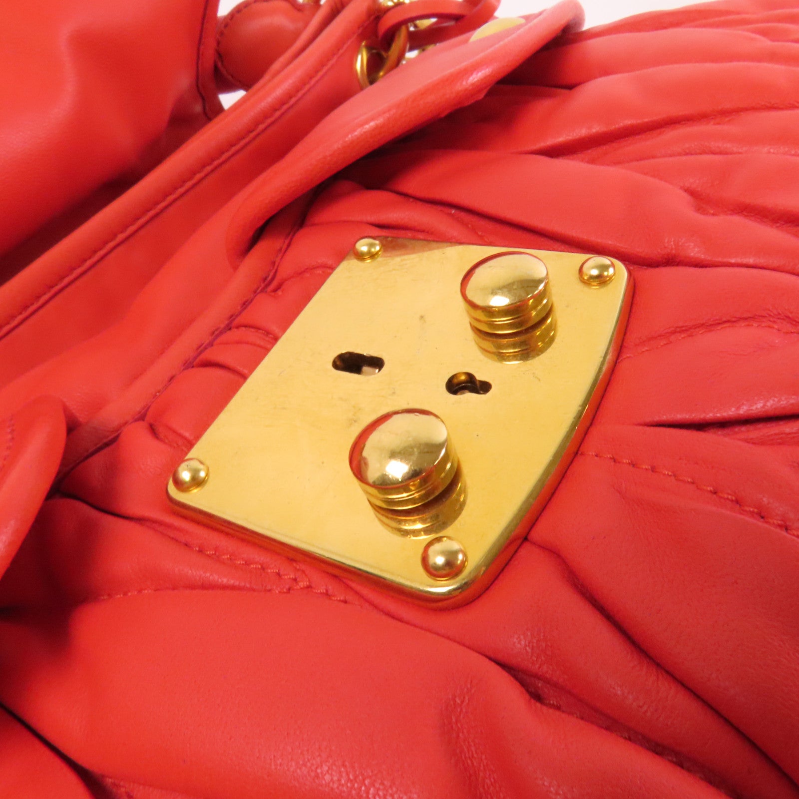 Miu Miu 牛皮皮革2Way Shoulder Bag金扣手挽肩背兩用袋