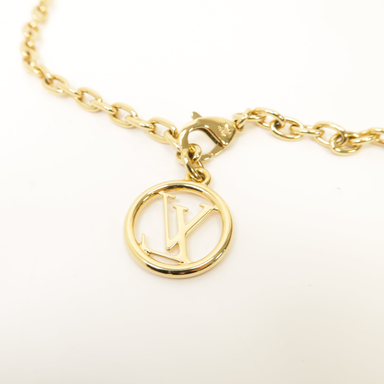 LOUIS VUITTON Monogram Lily金扣鏈帶肩背袋棕色