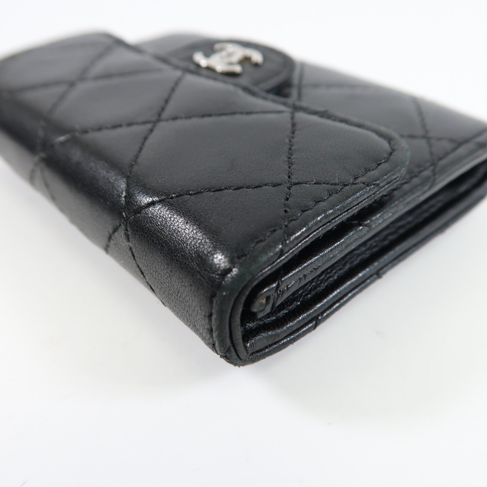 CHANEL 羊皮皮革Card case銀扣卡片套