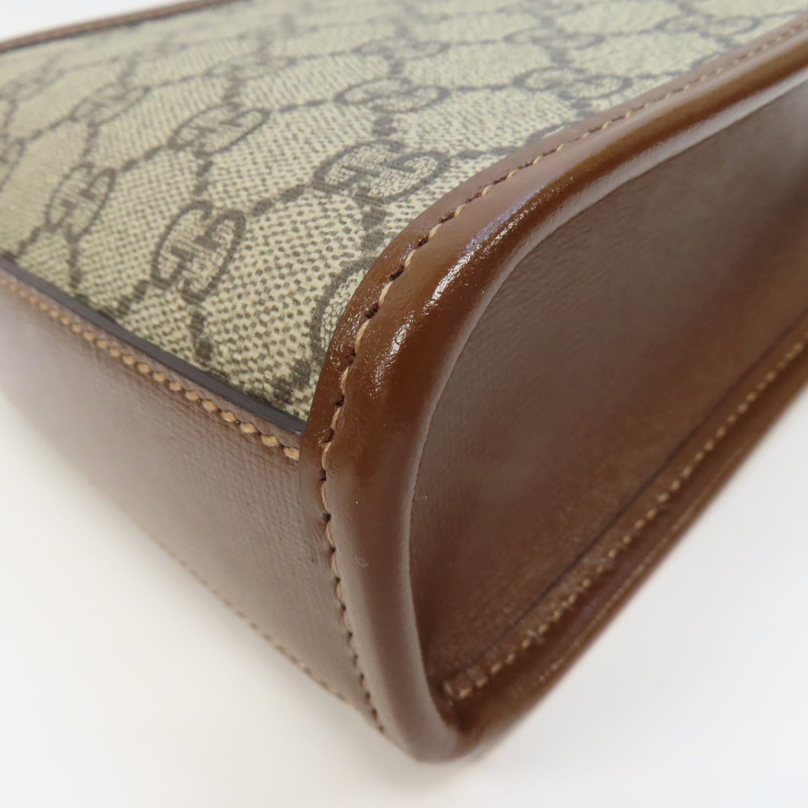 GUCCI 【激減優惠】塗層帆布Mini Tote金扣手挽肩背兩用袋啡色