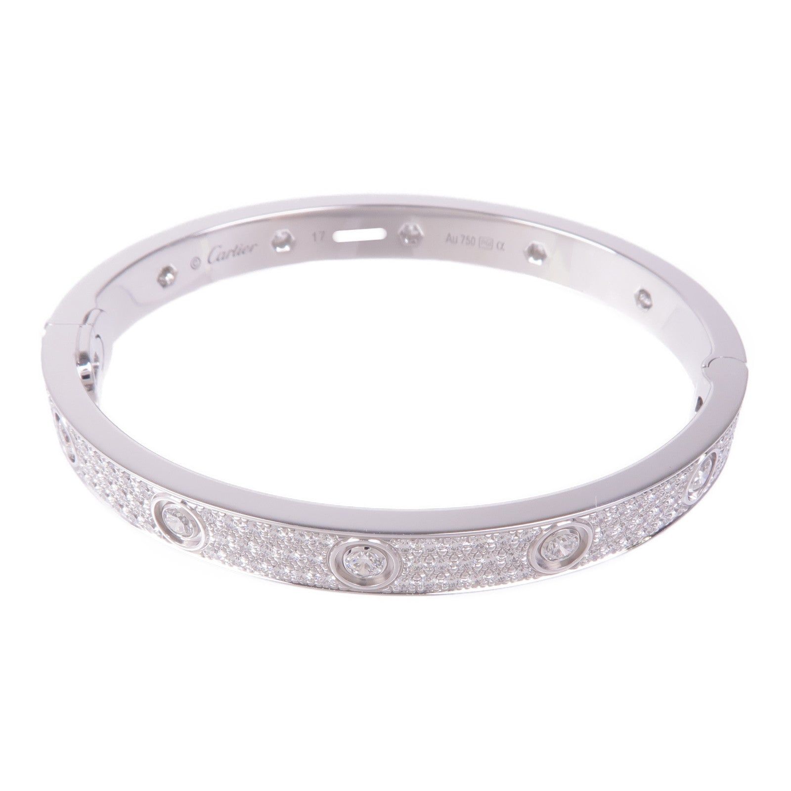 CARTIER 【激減優惠】18K白金Love Bracelet Full Diamond鑽石手鐲Cartier#17