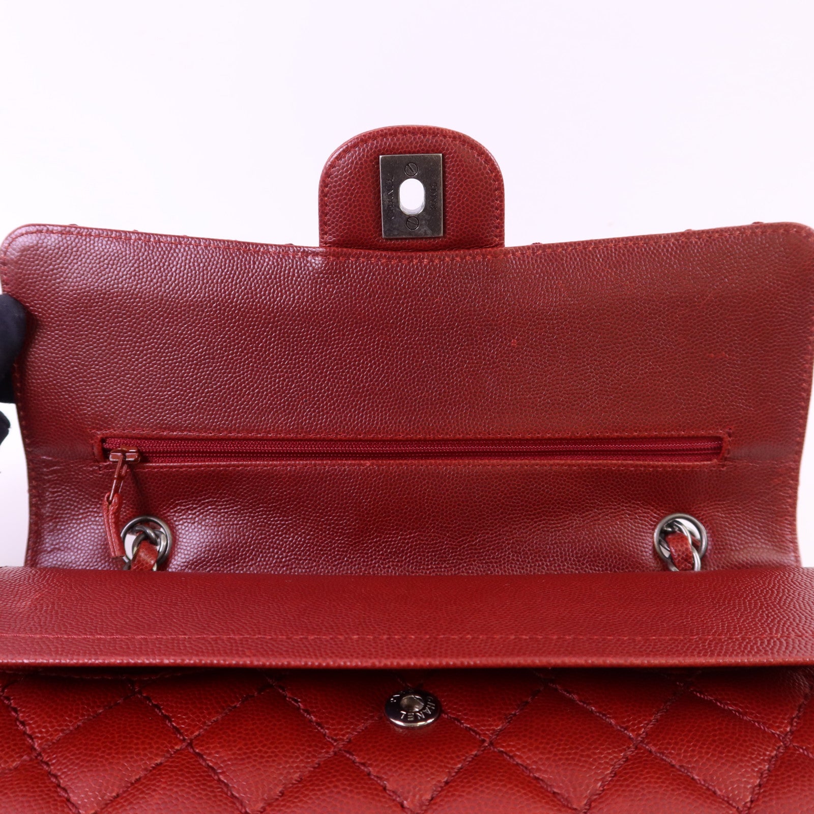 CHANEL 牛皮皮革Classic 25銀扣鏈帶肩背袋