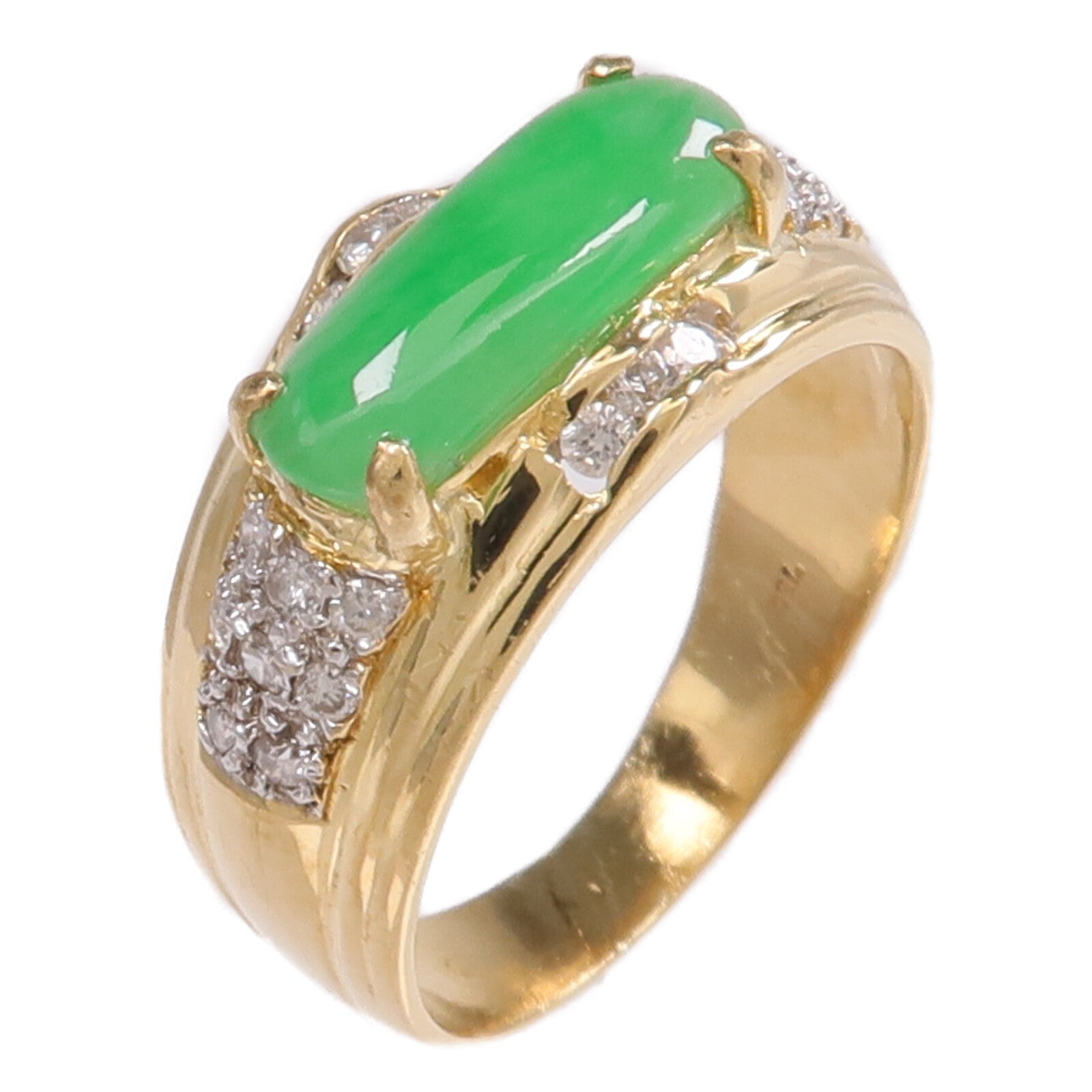 JEWELRY 18K黃金/白金Jade Diamond Ring翡翠/鑽石戒指
