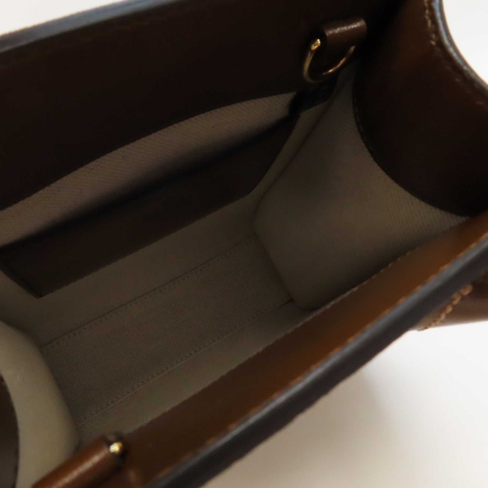 GUCCI 【激減優惠】塗層帆布Mini Tote金扣手挽肩背兩用袋啡色