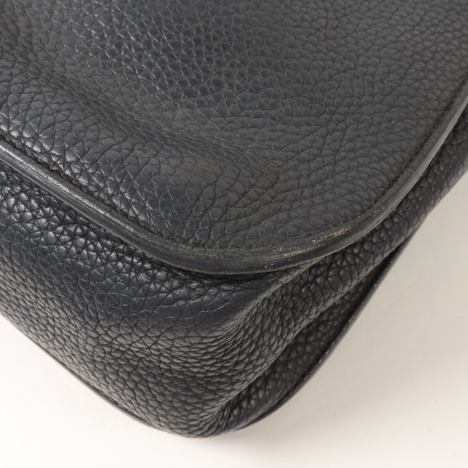 HERMES Clemence皮革Halzan 31手挽肩背兩用袋Noir
