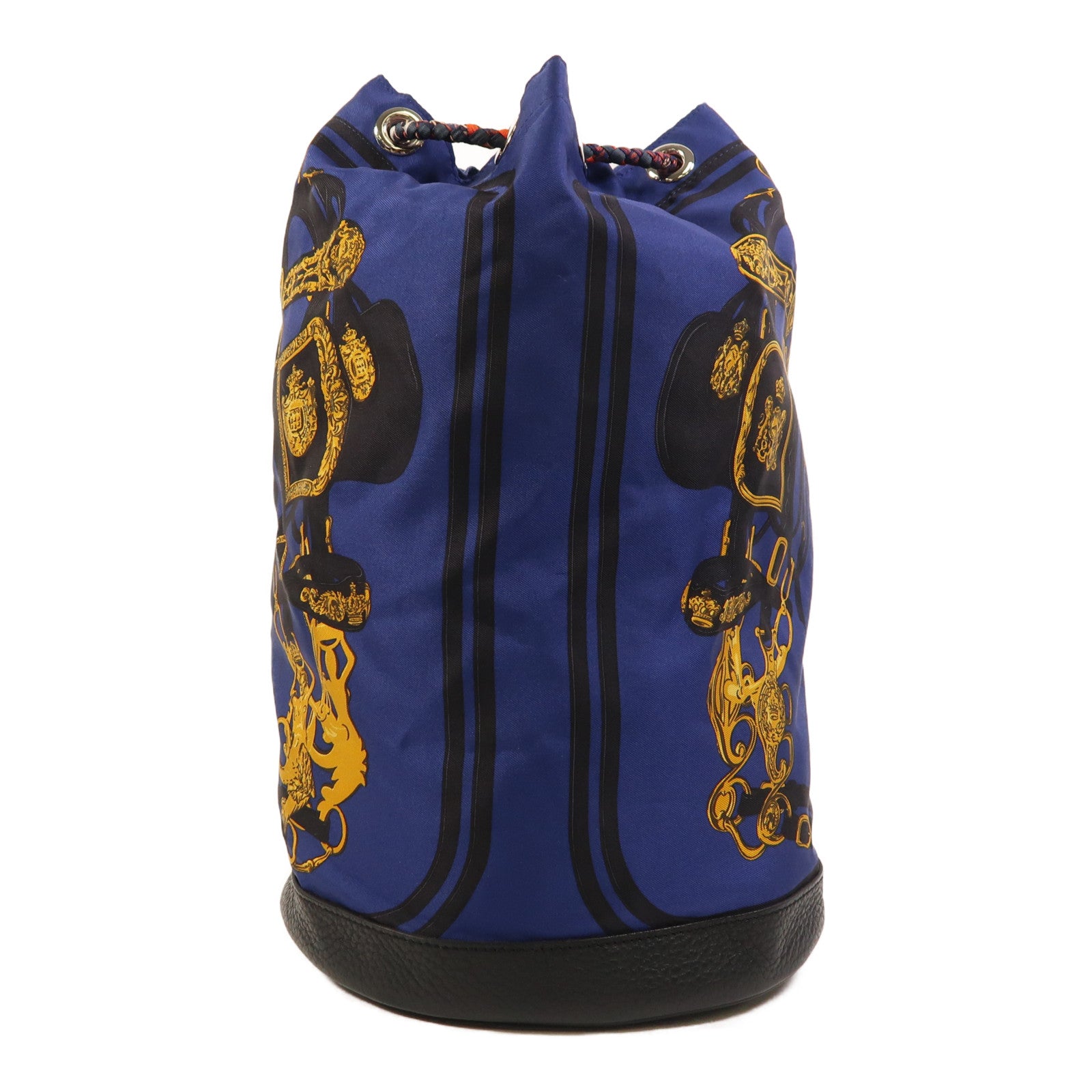 HERMES 【激減優惠】Togo皮革/絲質Soie Cool Backpack銀扣背包