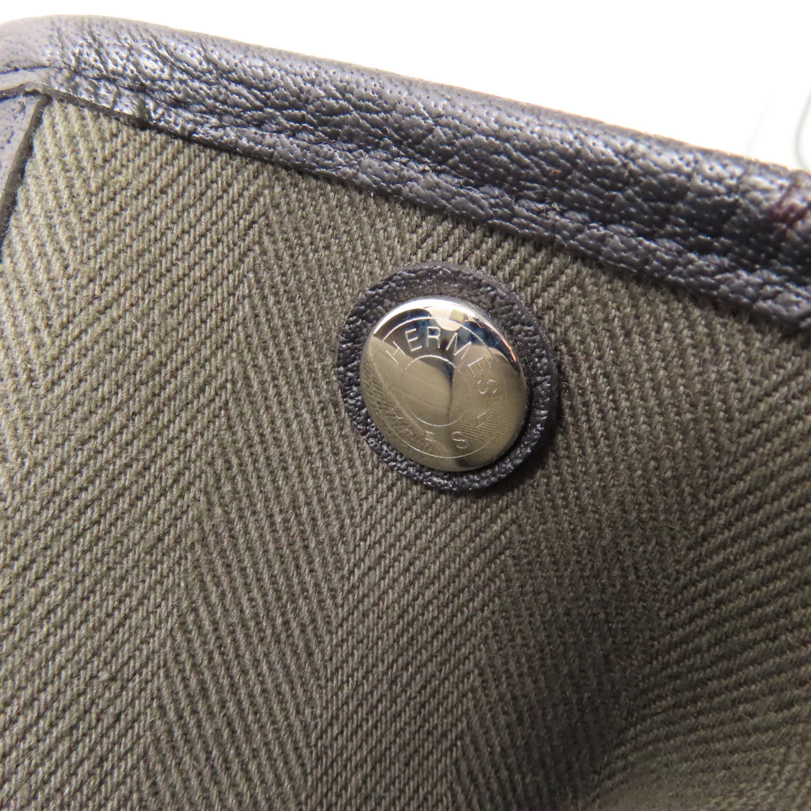 HERMES 帆布Garden Party PM手挽袋Green