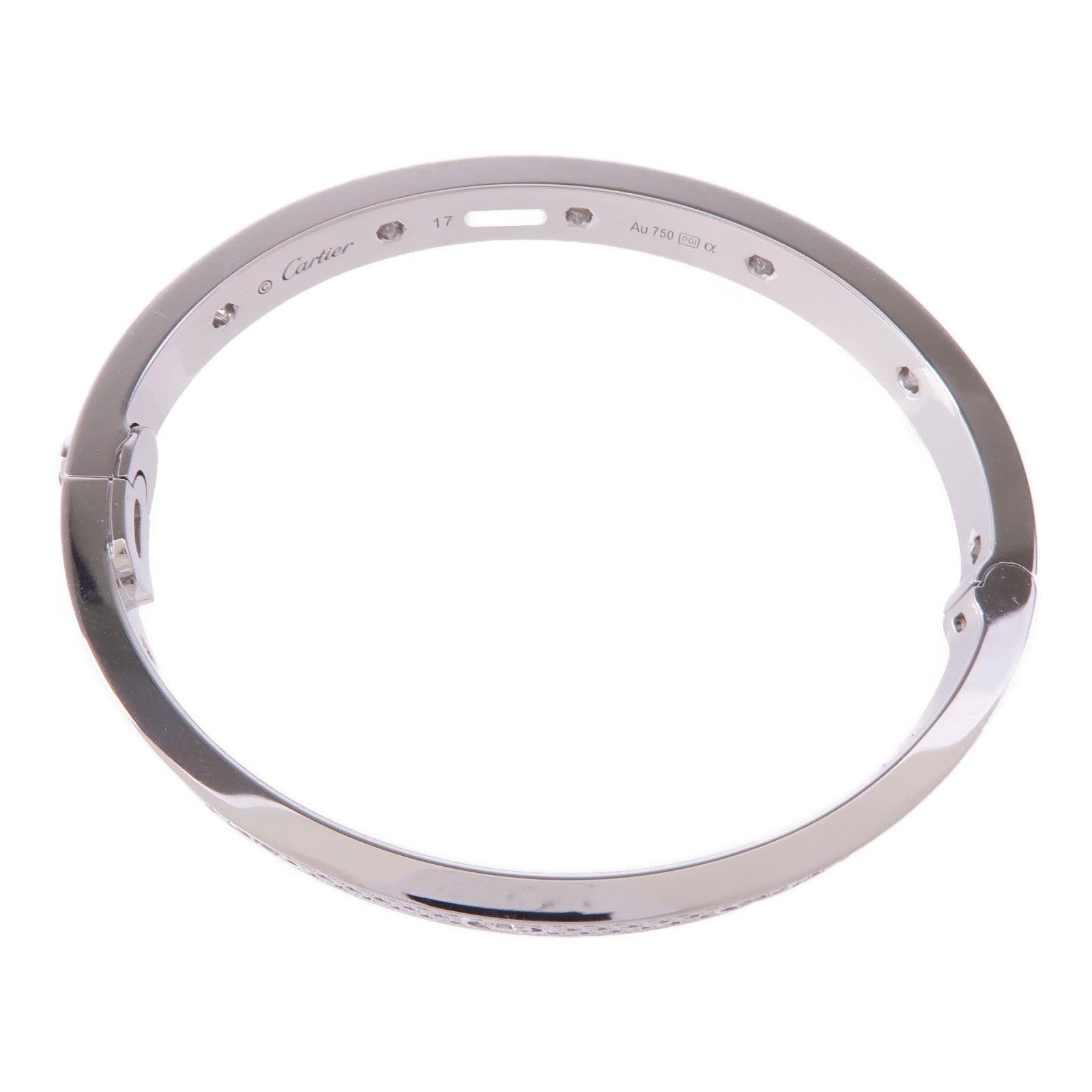 CARTIER 18K白金Love Bracelet Full Diamond鑽石手鐲Cartier#17