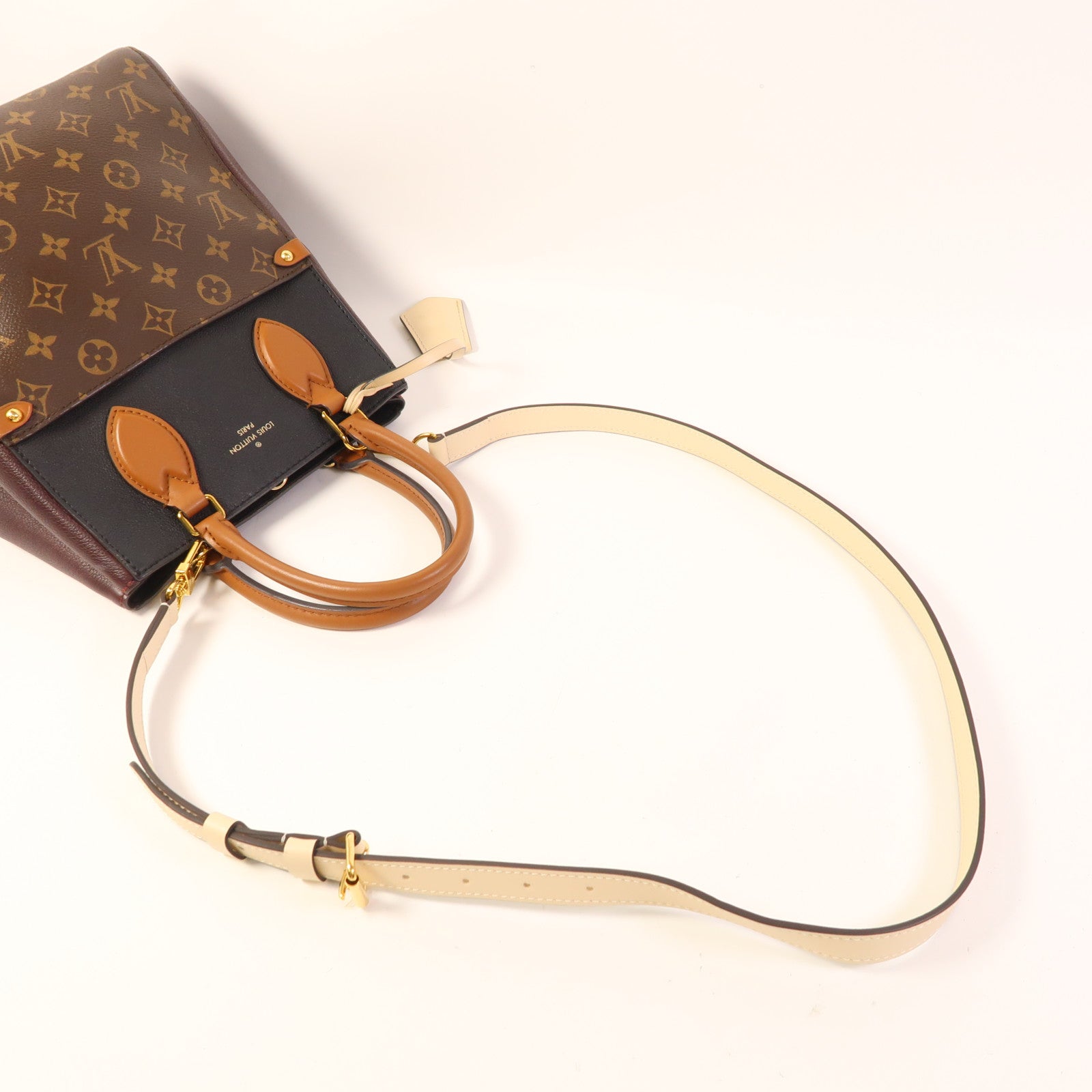 LOUIS VUITTON Monogram Fold Tote Mm金扣手挽肩背兩用袋