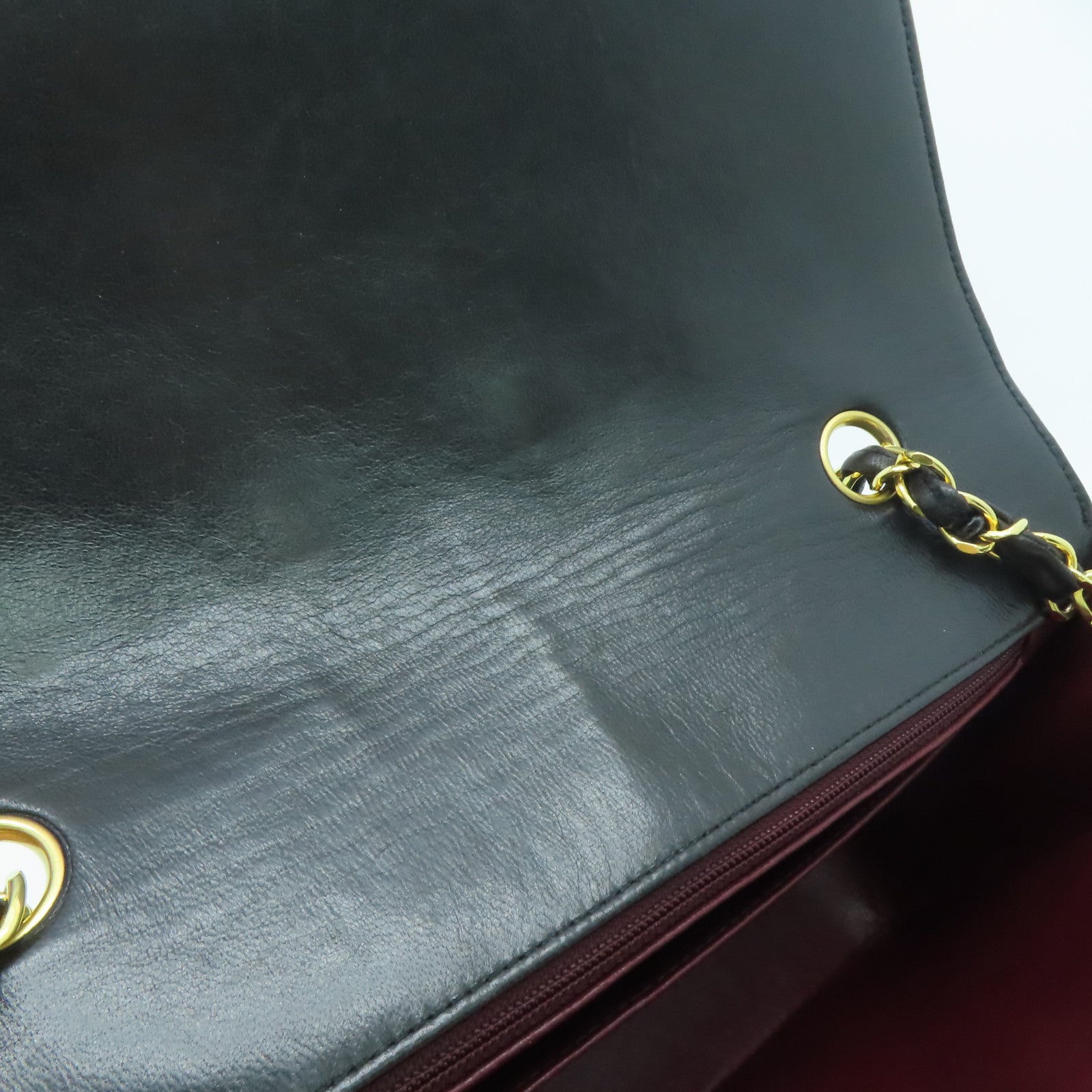 CHANEL 【激減優惠】菱格羊皮皮革Diana Chain Shoulder金扣鏈帶肩背袋黑色