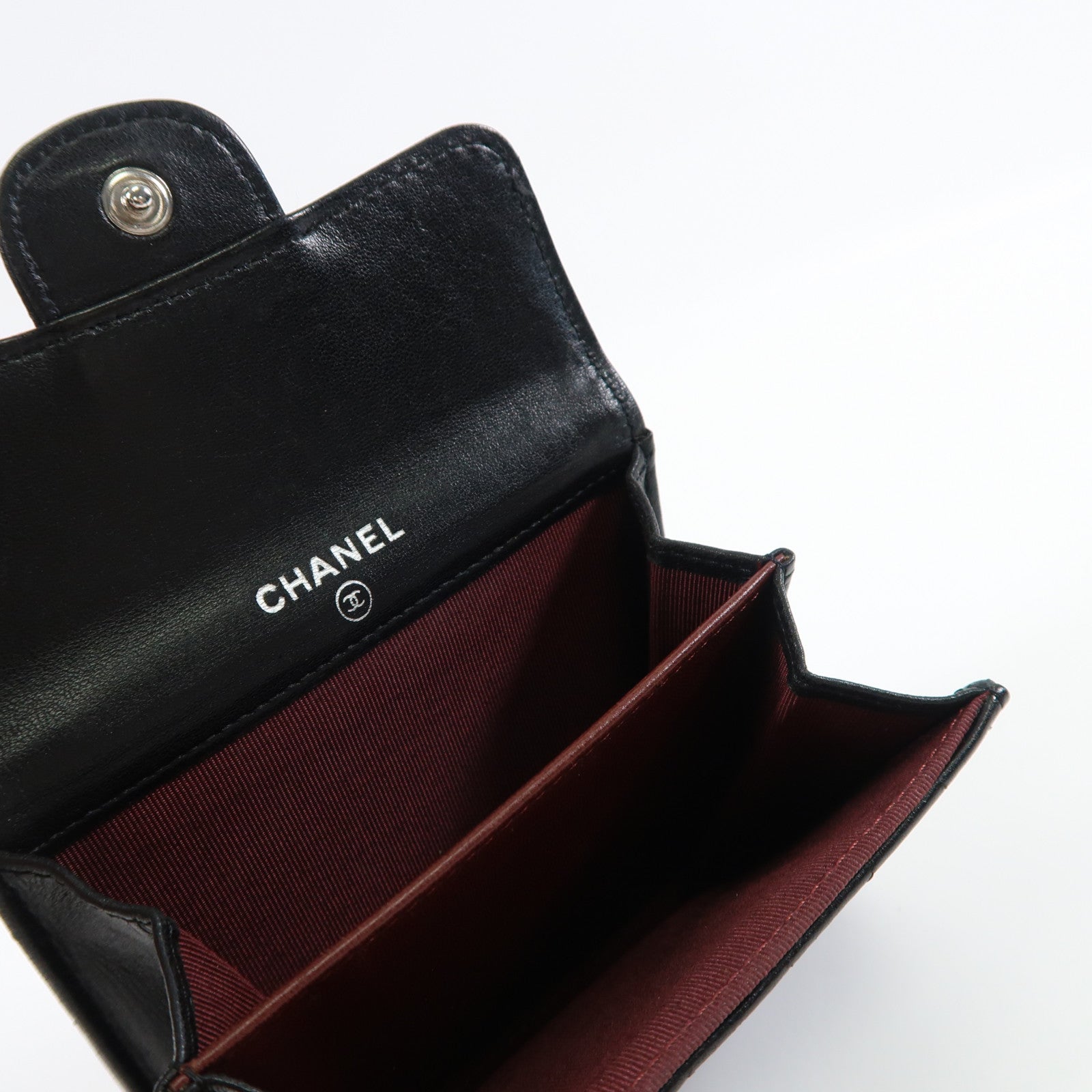 CHANEL 羊皮皮革Card case銀扣卡片套