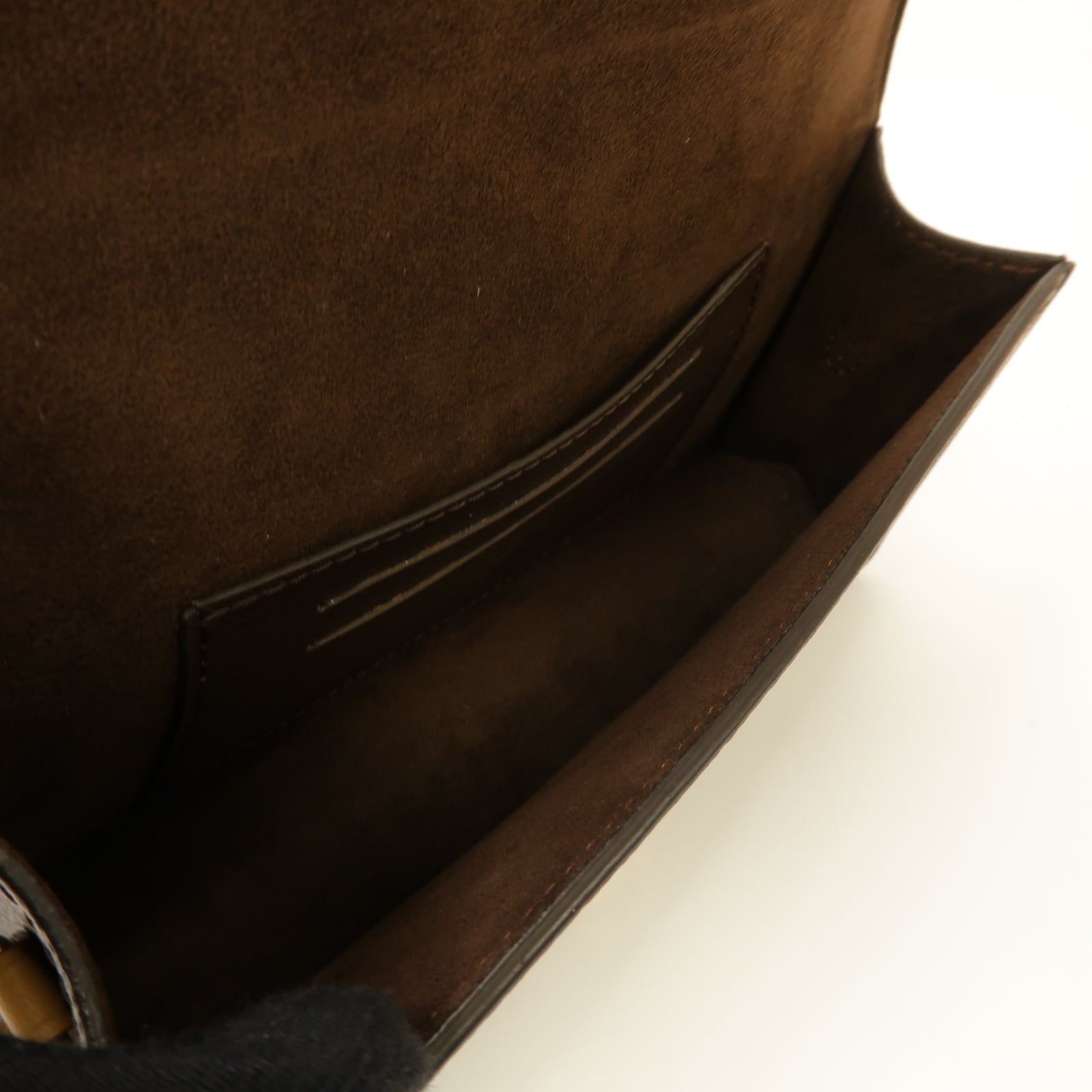 LOUIS VUITTON Monogram Lily金扣鏈帶肩背袋棕色