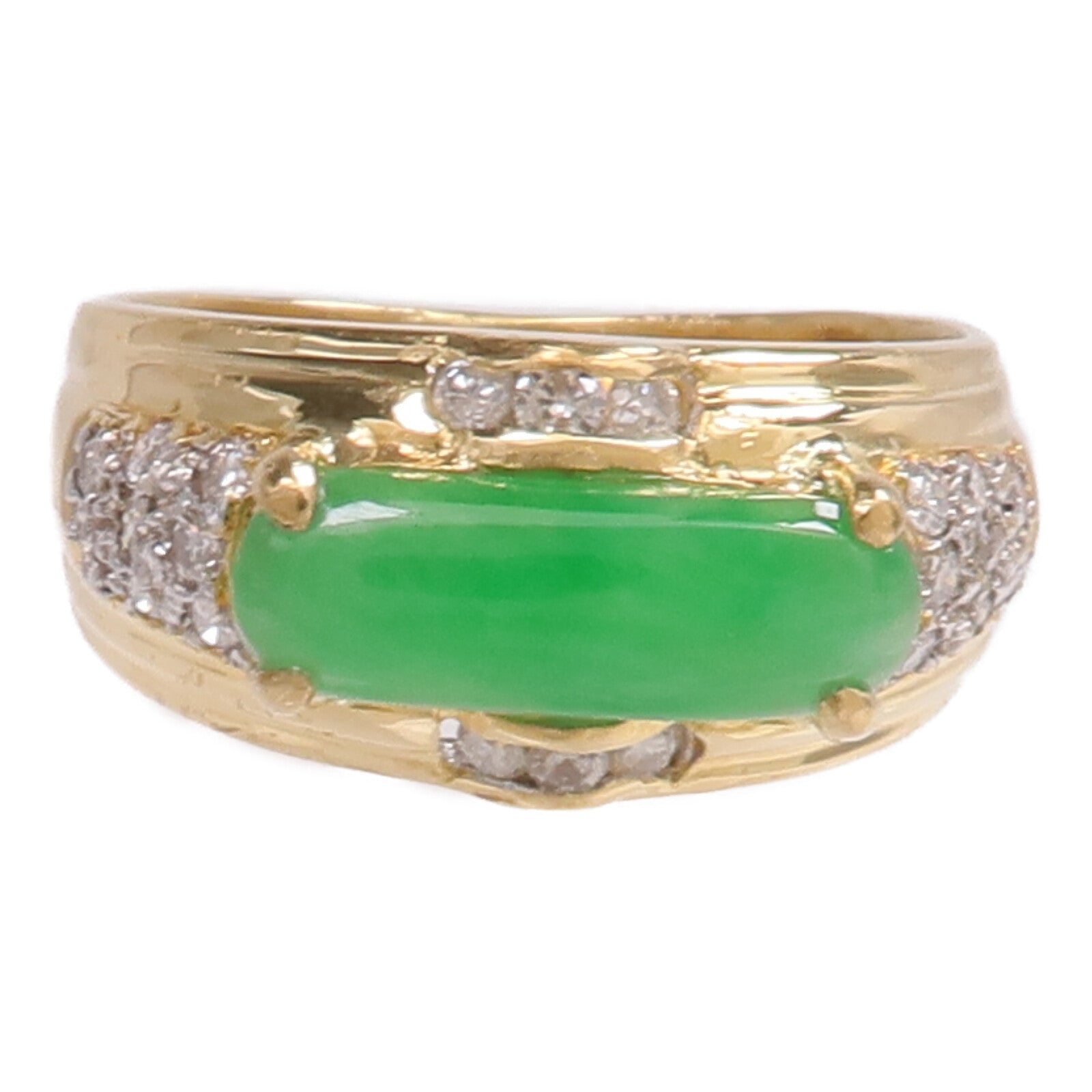 JEWELRY 18K黃金/白金Jade Diamond Ring翡翠/鑽石戒指