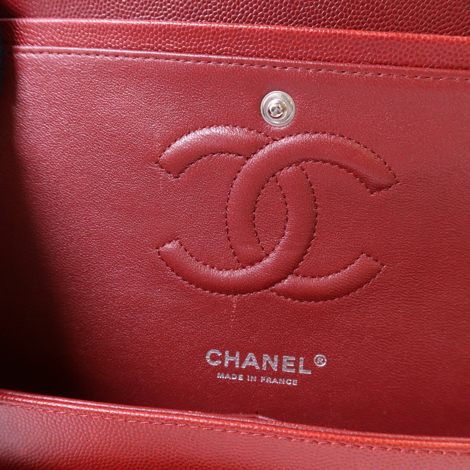 CHANEL 牛皮皮革Classic 25銀扣鏈帶肩背袋
