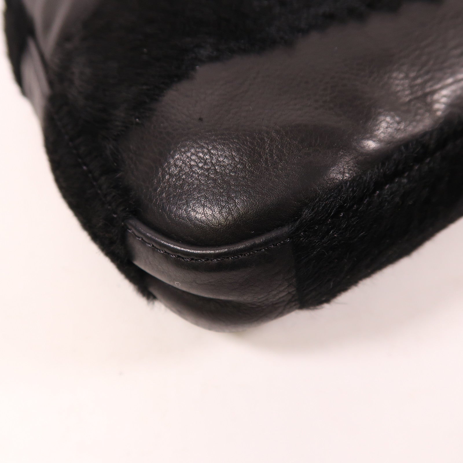 FENDI 馬毛/牛皮皮革Baguette銀扣肩背袋