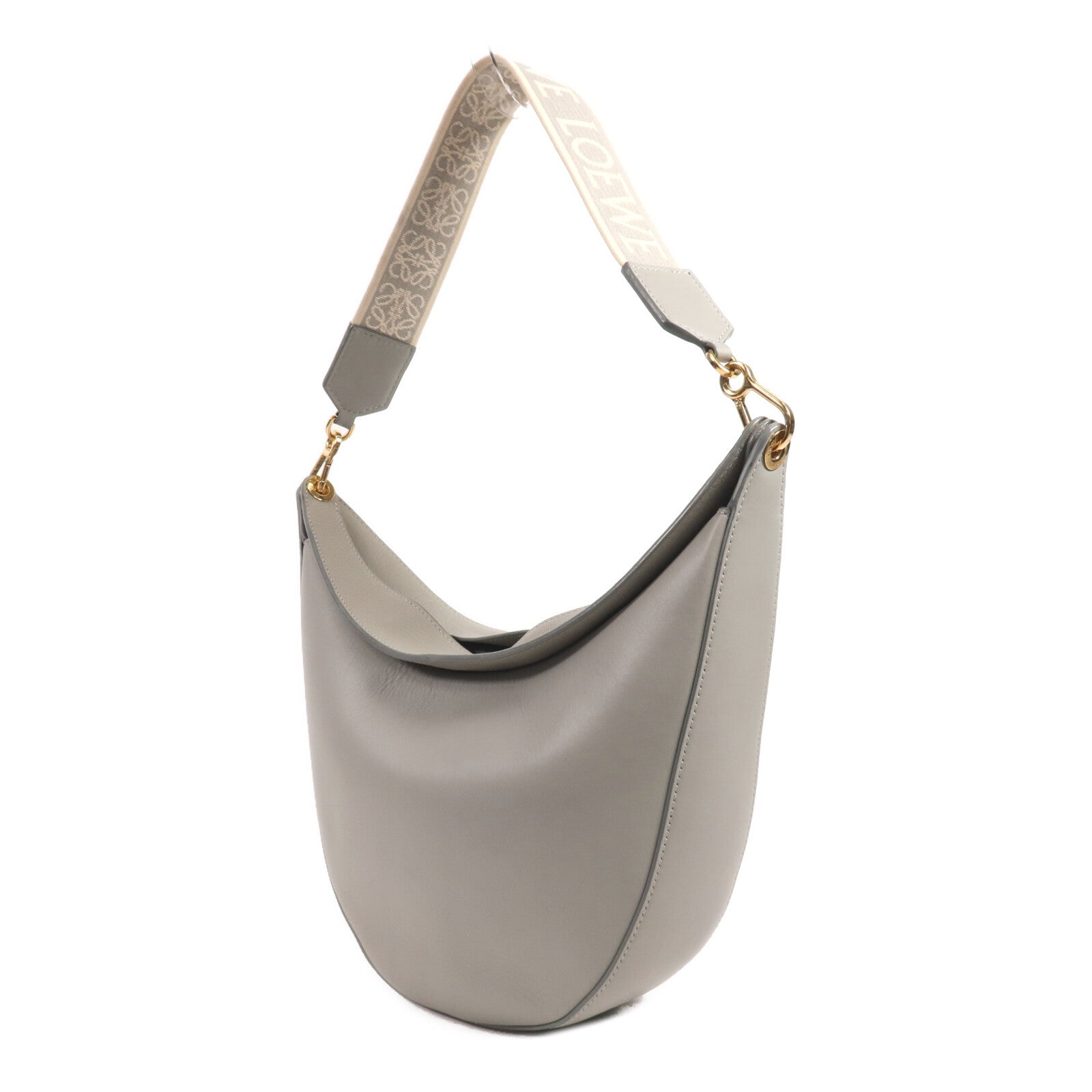 LOEWE 【激減優惠】牛皮皮革Luna Hobo Shoulder Bag金扣肩背袋